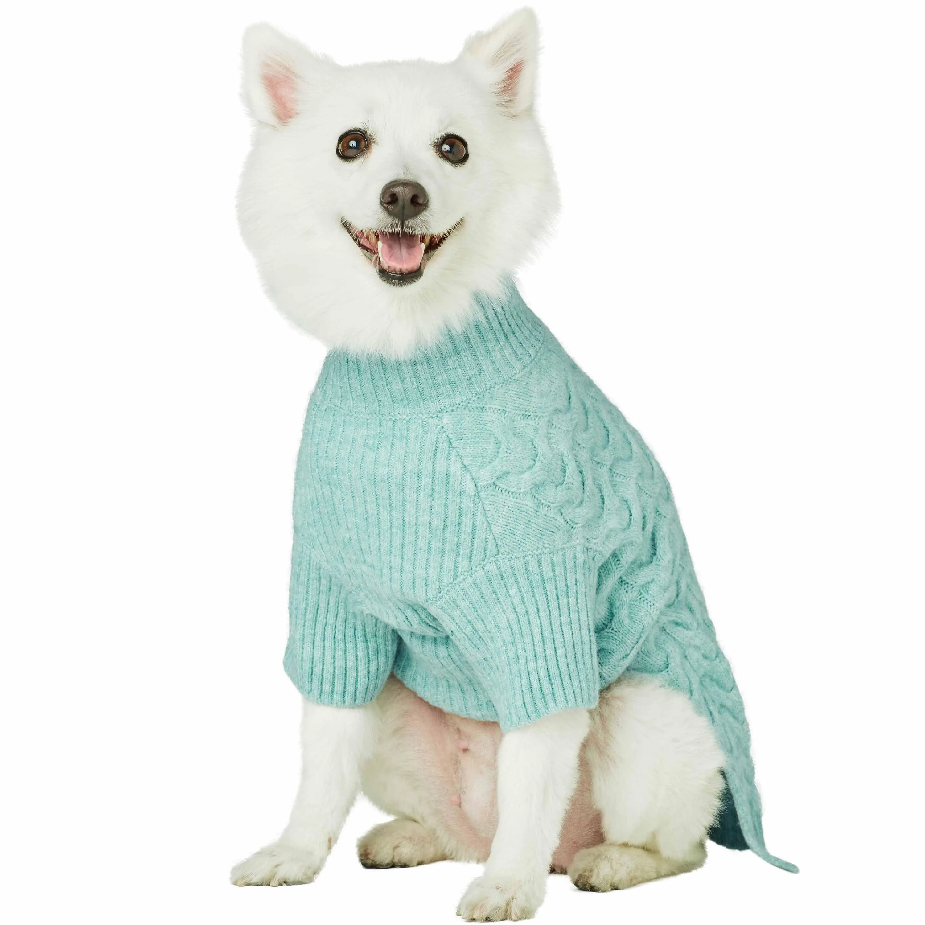 Fuzzy Textured Knit Dog Sweater, Turtle-neck