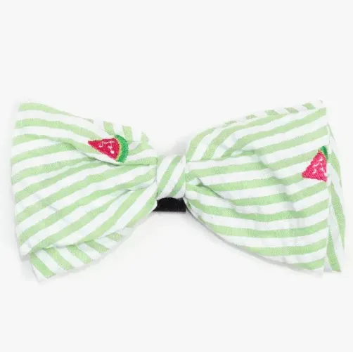 Green Stripe Watermelon Bow Tie