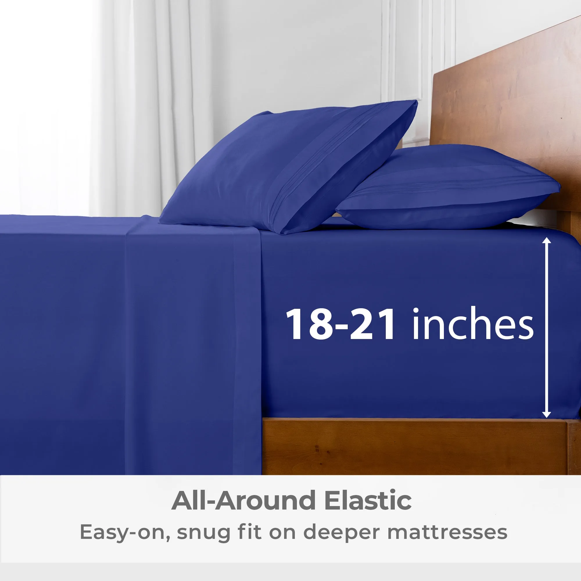 Iconic 4-Piece Extra-Deep Microfiber Sheet Set (Dark Colors)