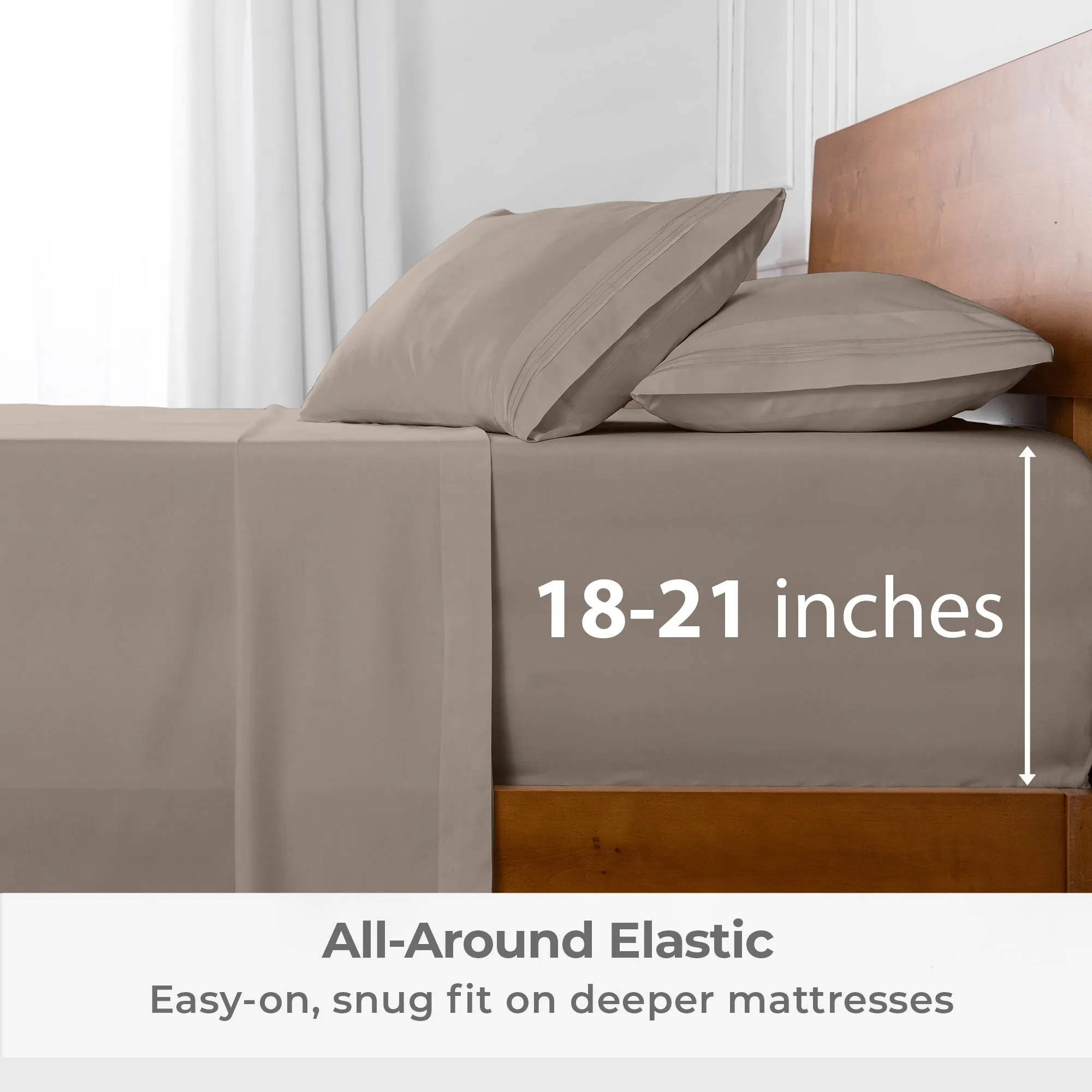 Iconic 4-Piece Extra-Deep Microfiber Sheet Set (Dark Colors)