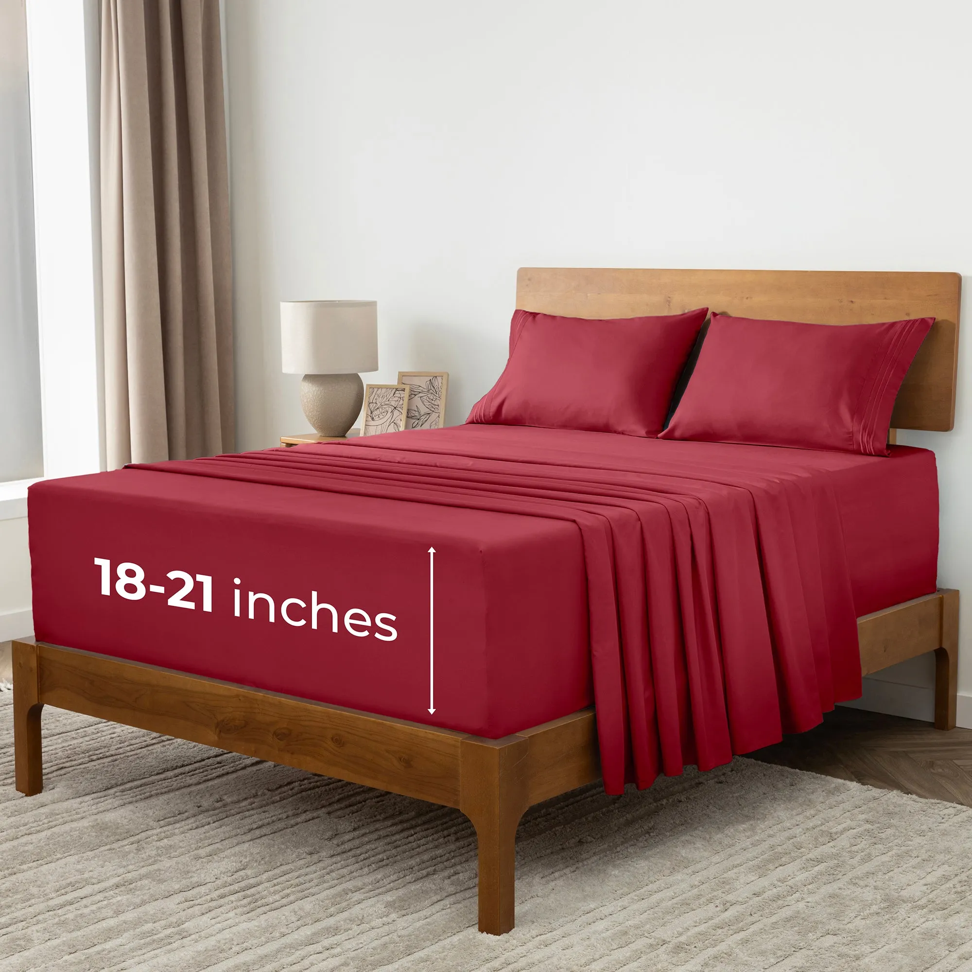 Iconic 4-Piece Extra-Deep Microfiber Sheet Set (Dark Colors)