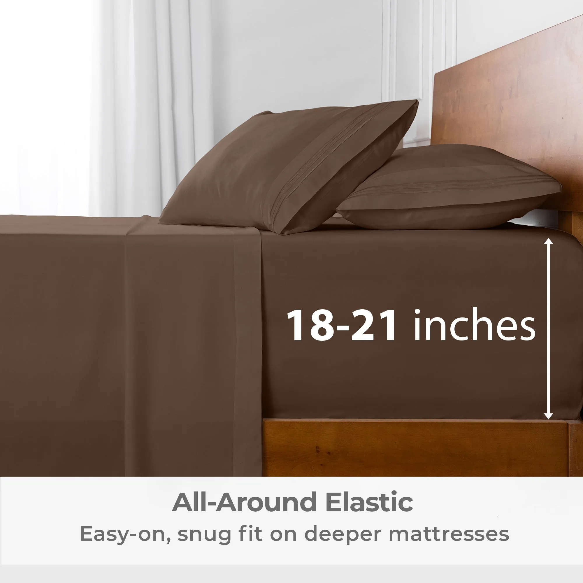 Iconic 4-Piece Extra-Deep Microfiber Sheet Set (Dark Colors)