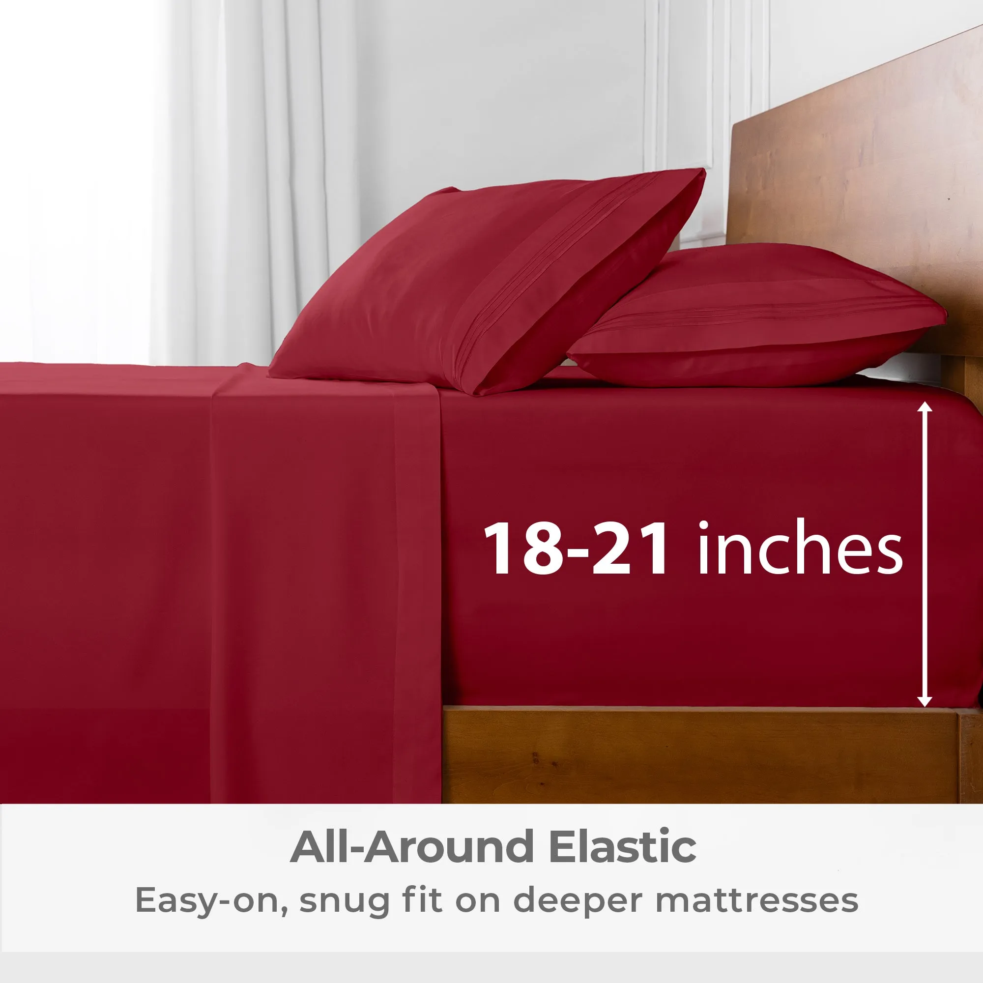 Iconic 4-Piece Extra-Deep Microfiber Sheet Set (Dark Colors)