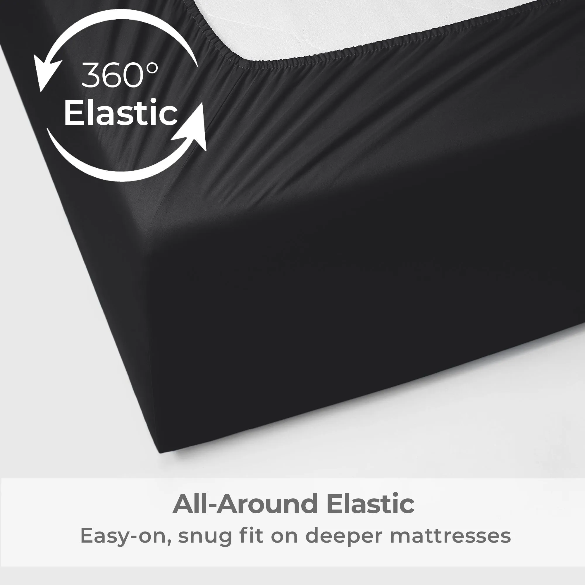 Iconic 4-Piece Extra-Deep Microfiber Sheet Set (Dark Colors)