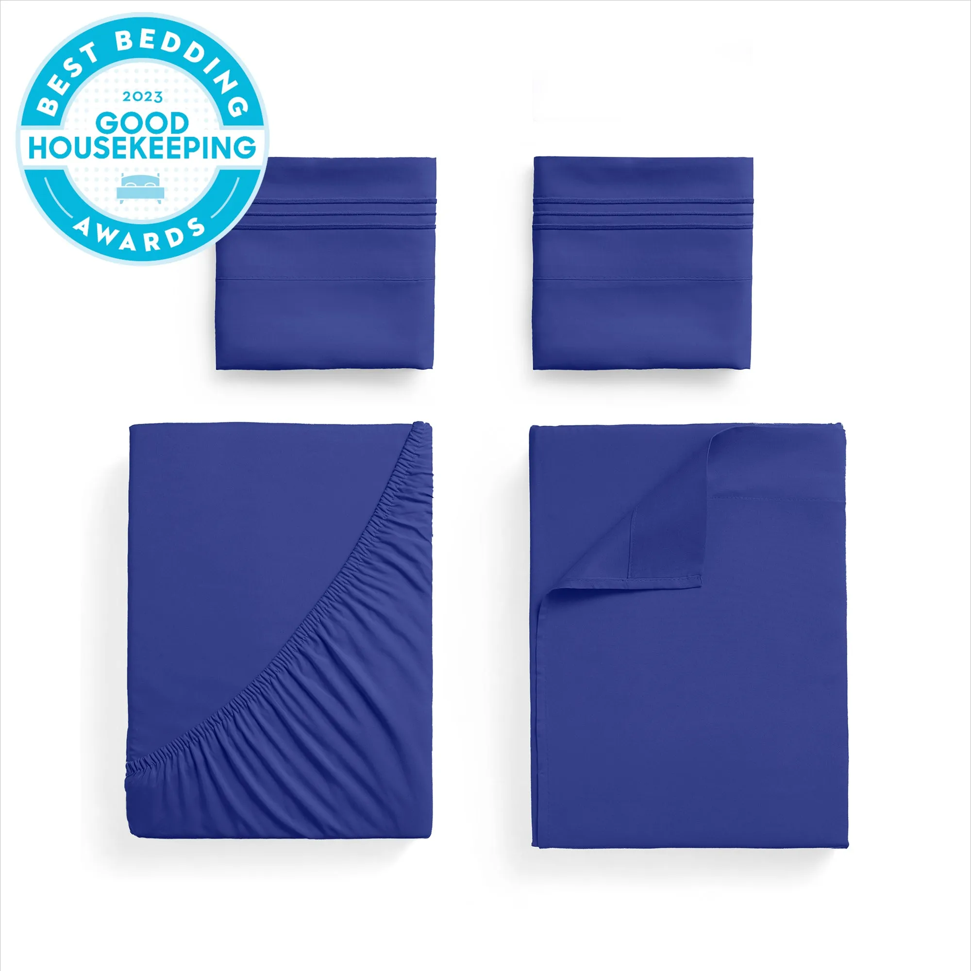 Iconic 4-Piece Extra-Deep Microfiber Sheet Set (Dark Colors)