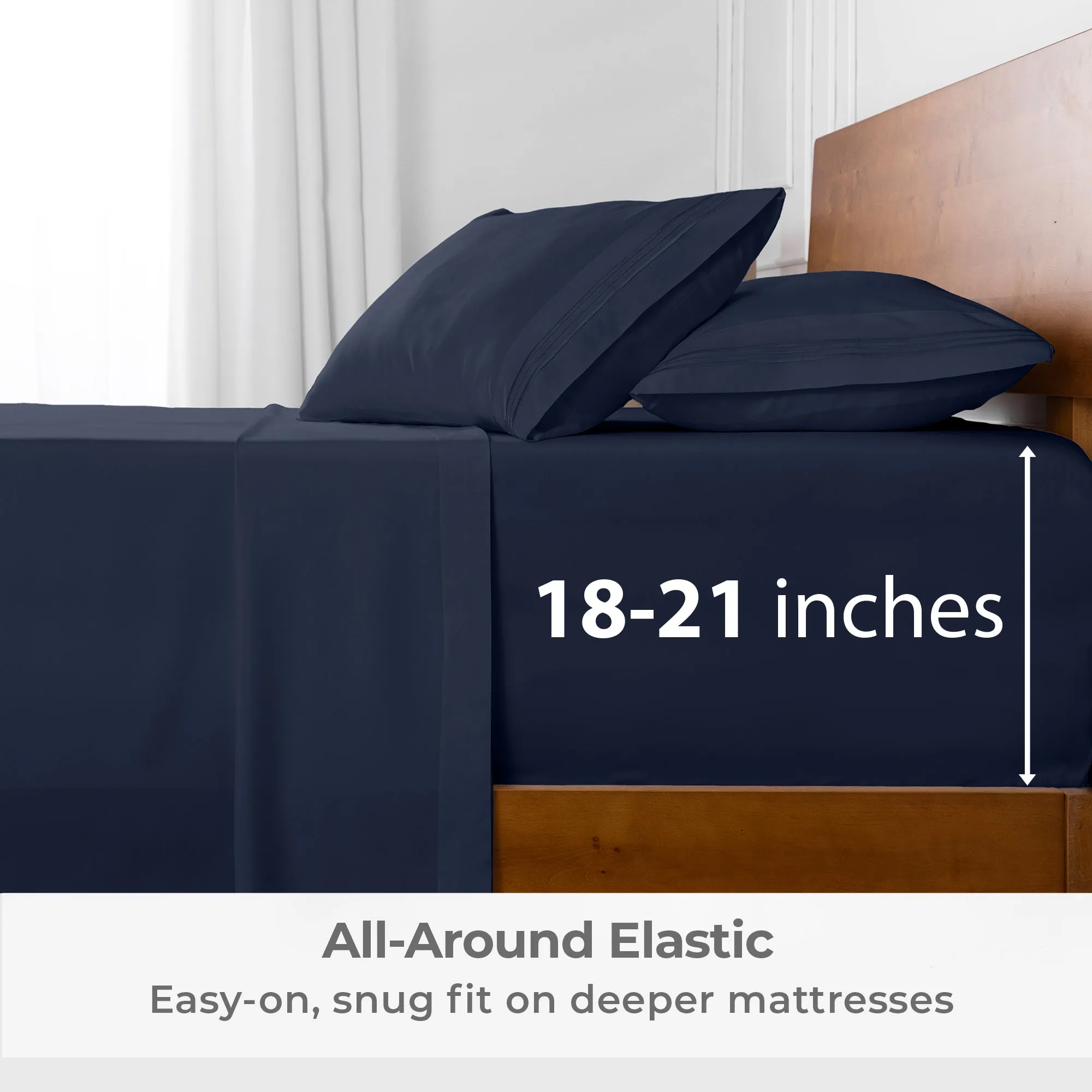 Iconic 4-Piece Extra-Deep Microfiber Sheet Set (Dark Colors)