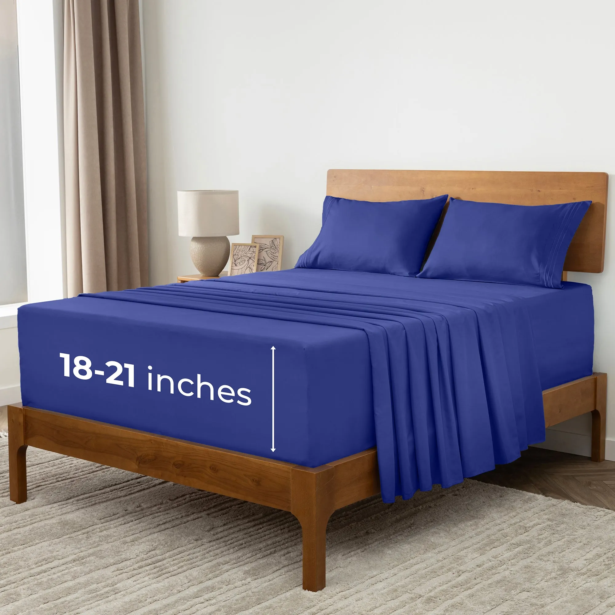 Iconic 4-Piece Extra-Deep Microfiber Sheet Set (Dark Colors)