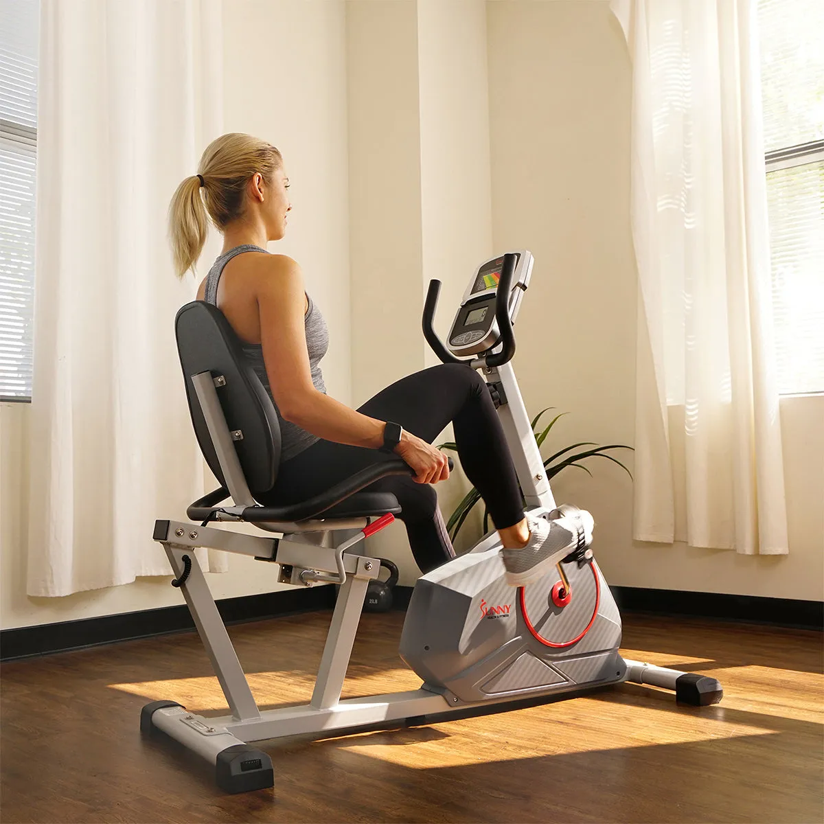 Magnetic Silent Recumbent Exercise Bike with Quiet Belt Drive Performance