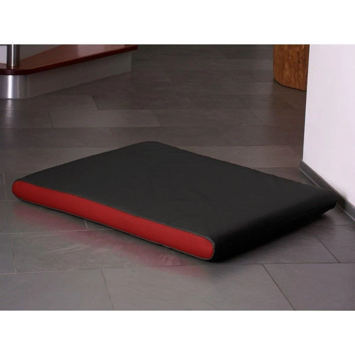 Memory Foam Dog Mattress in Black Faux Leather