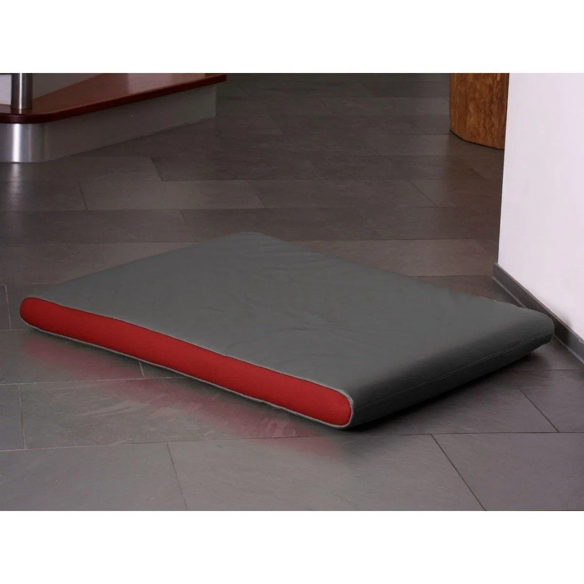 Memory Foam Dog Mattress in Grey Faux Leather