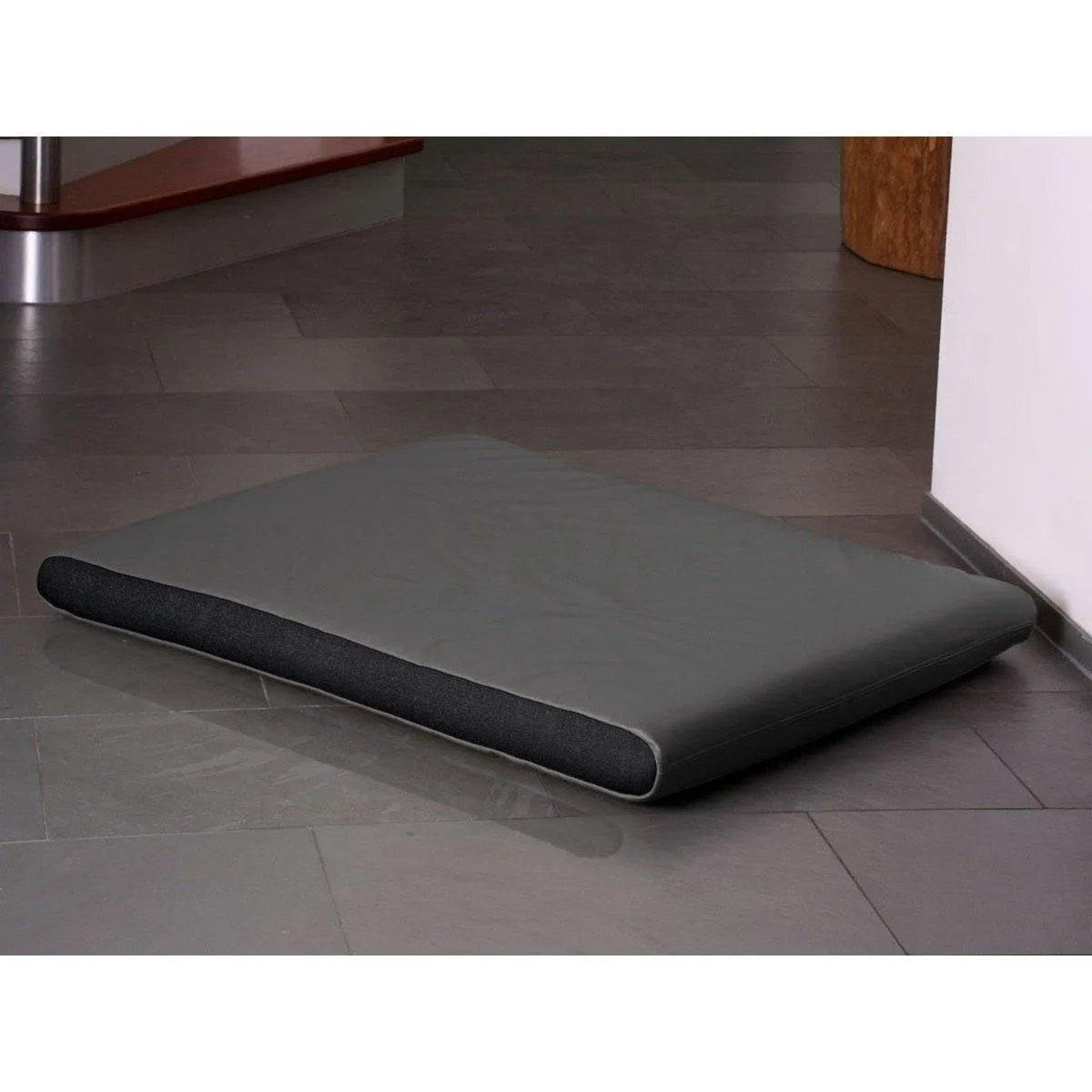 Memory Foam Dog Mattress in Grey Faux Leather