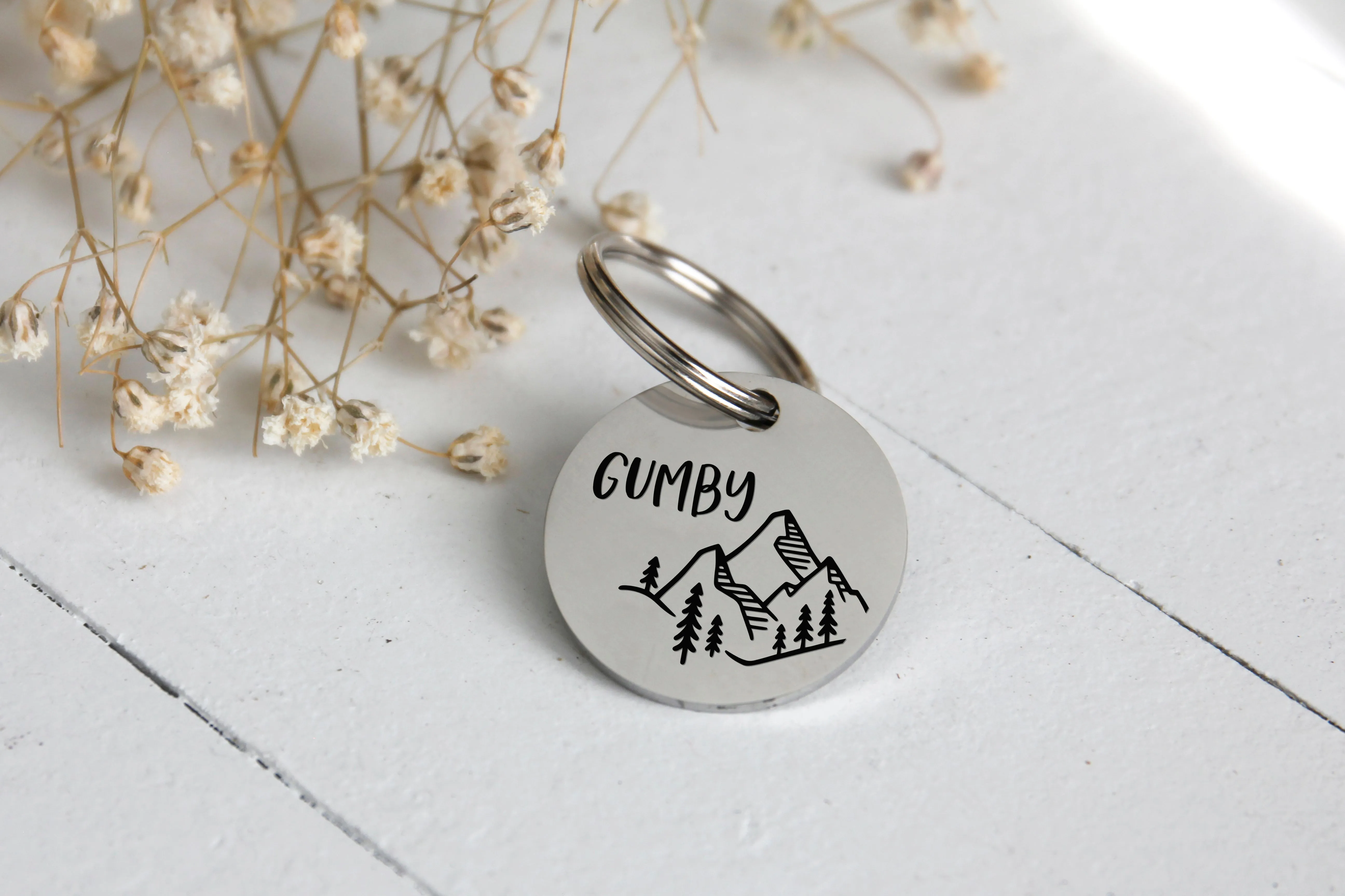 Mountains Stainless Steel Pet ID Tag