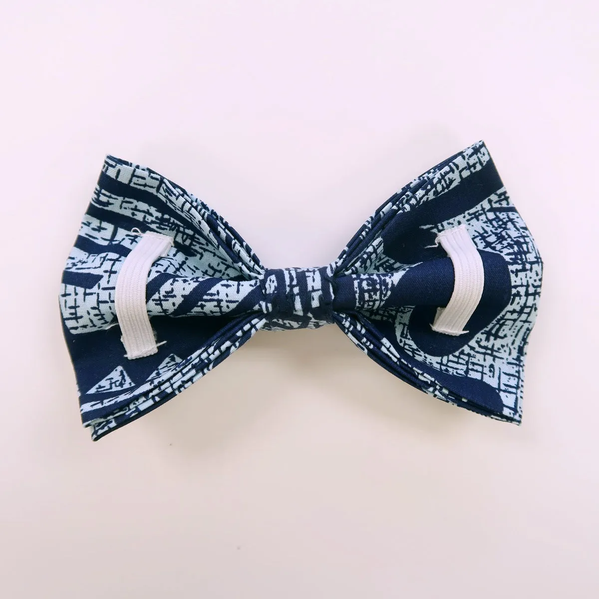 Navy Tapa Dog's Bow Tie