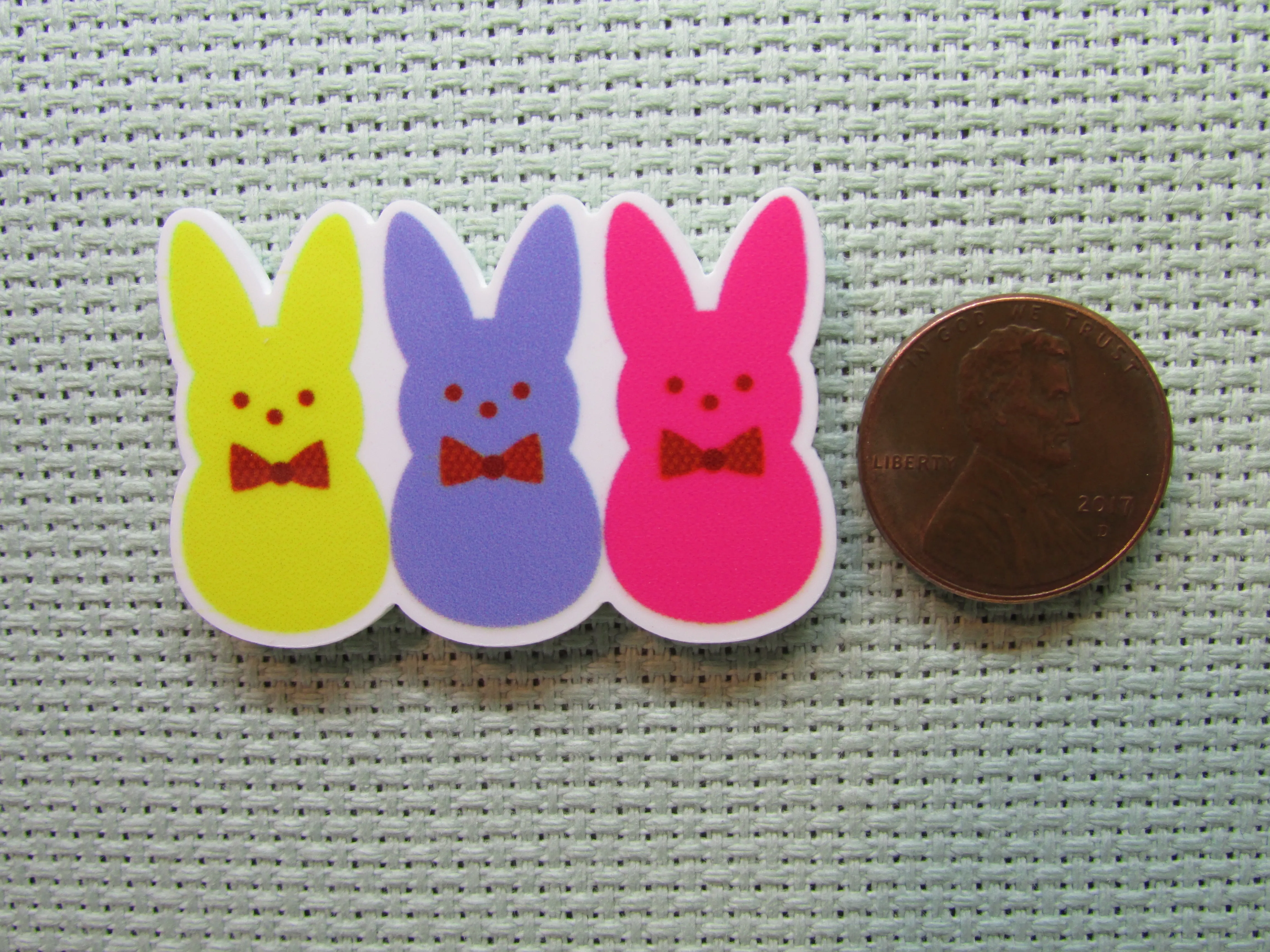 Peep Trio Wearing Bow Ties Needle Minder, Cover Minder, Magnet