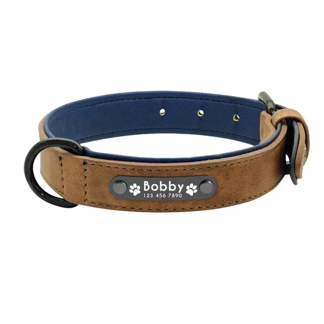 Personalised Custom Leather Dog Collar