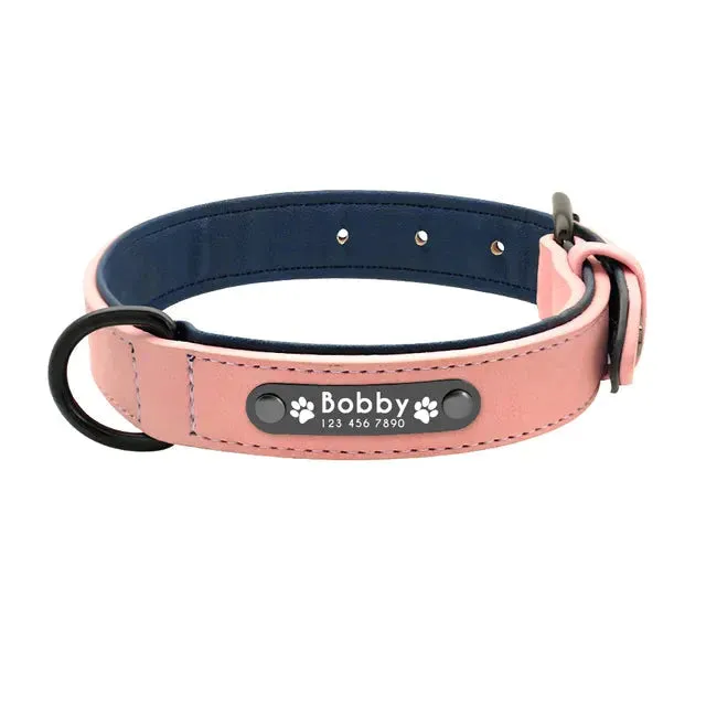 Personalised Custom Leather Dog Collar