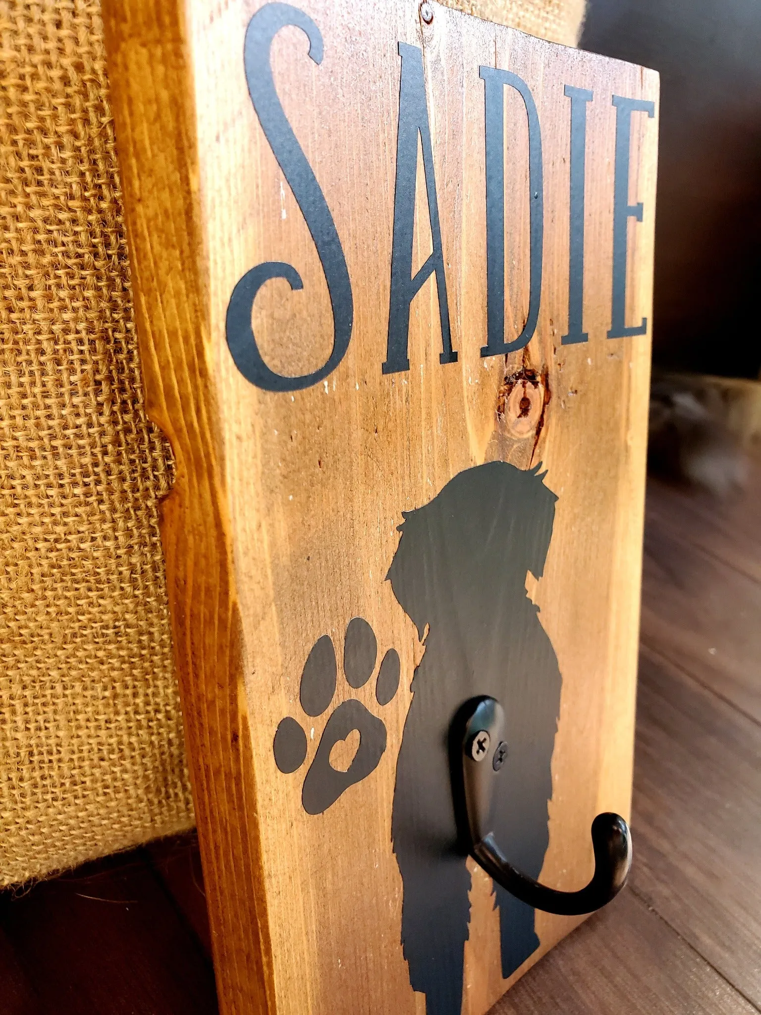 Personalized Pet Apparel and Leash Hanger