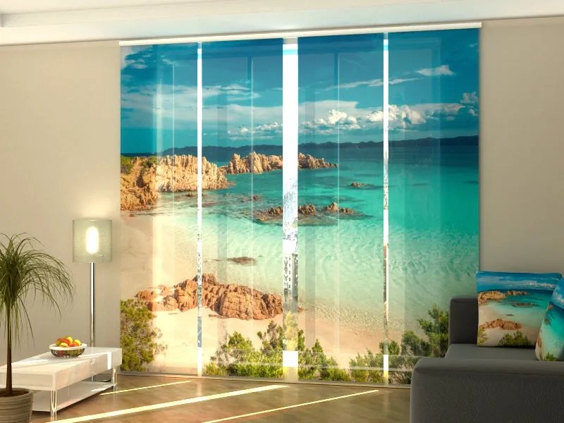 Sliding Panel Curtain Amazing Beach in Sardinia