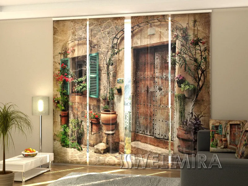 Sliding Panel Curtain Antique Door