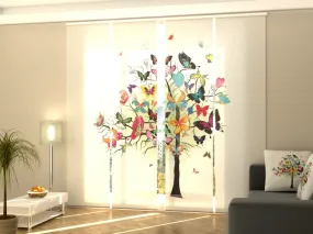 Sliding Panel Curtain Butterfly Tree