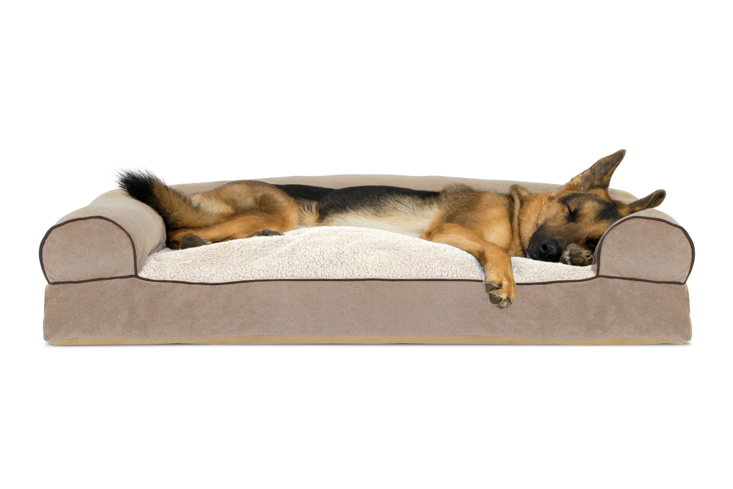 Sofa Dog Bed - Faux Fleece & Chenille