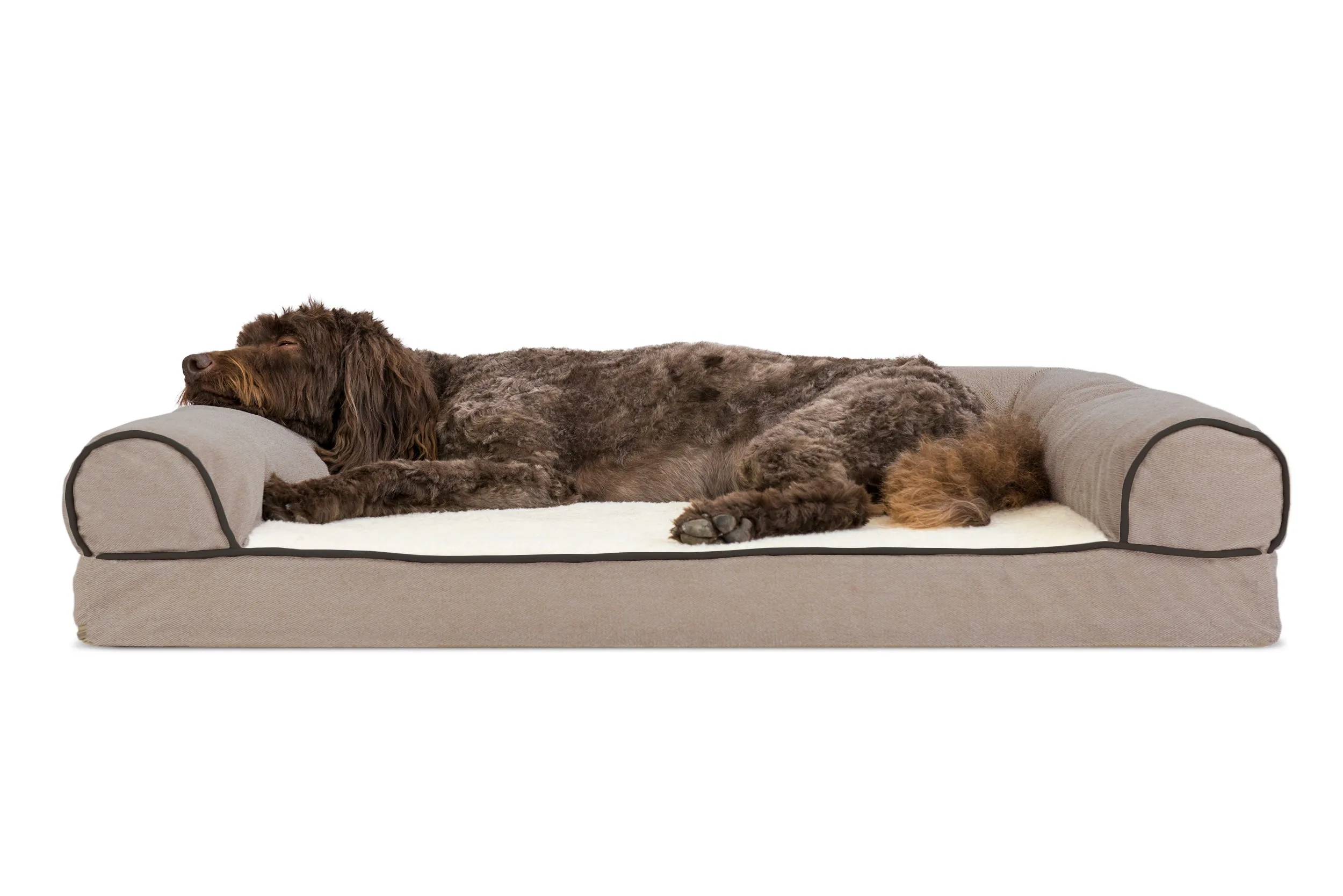 Sofa Dog Bed - Faux Fleece & Chenille