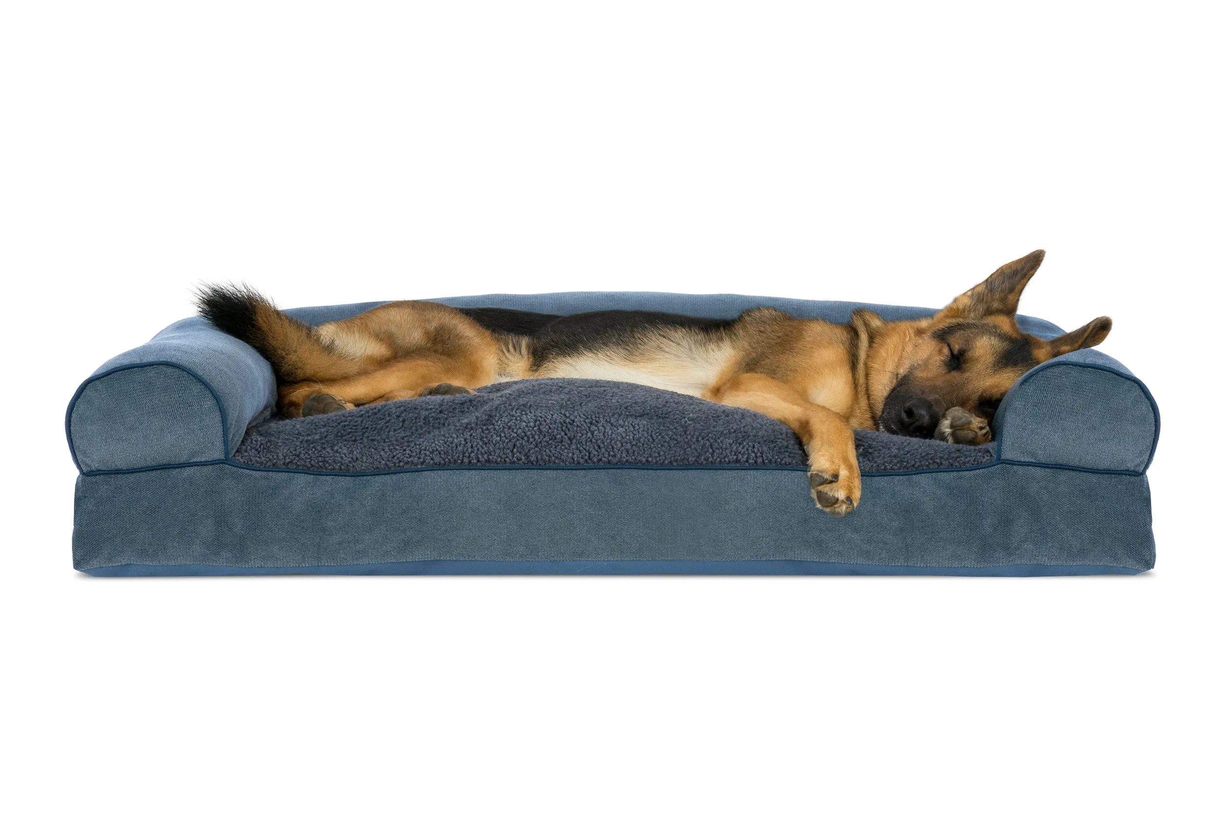 Sofa Dog Bed - Faux Fleece & Chenille