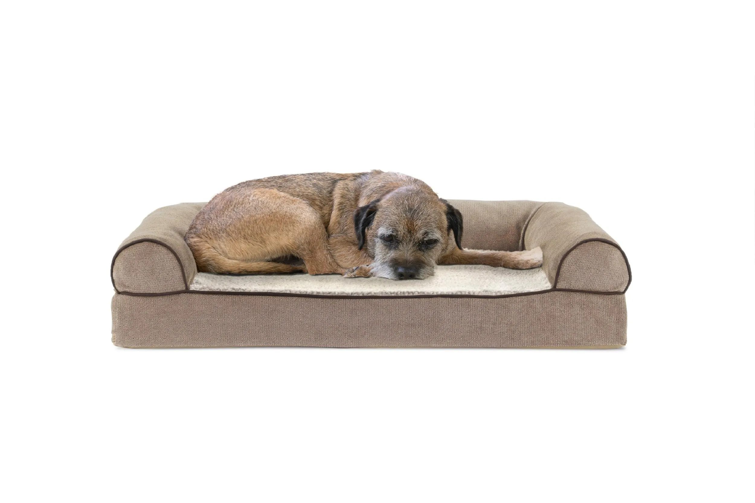 Sofa Dog Bed - Faux Fleece & Chenille