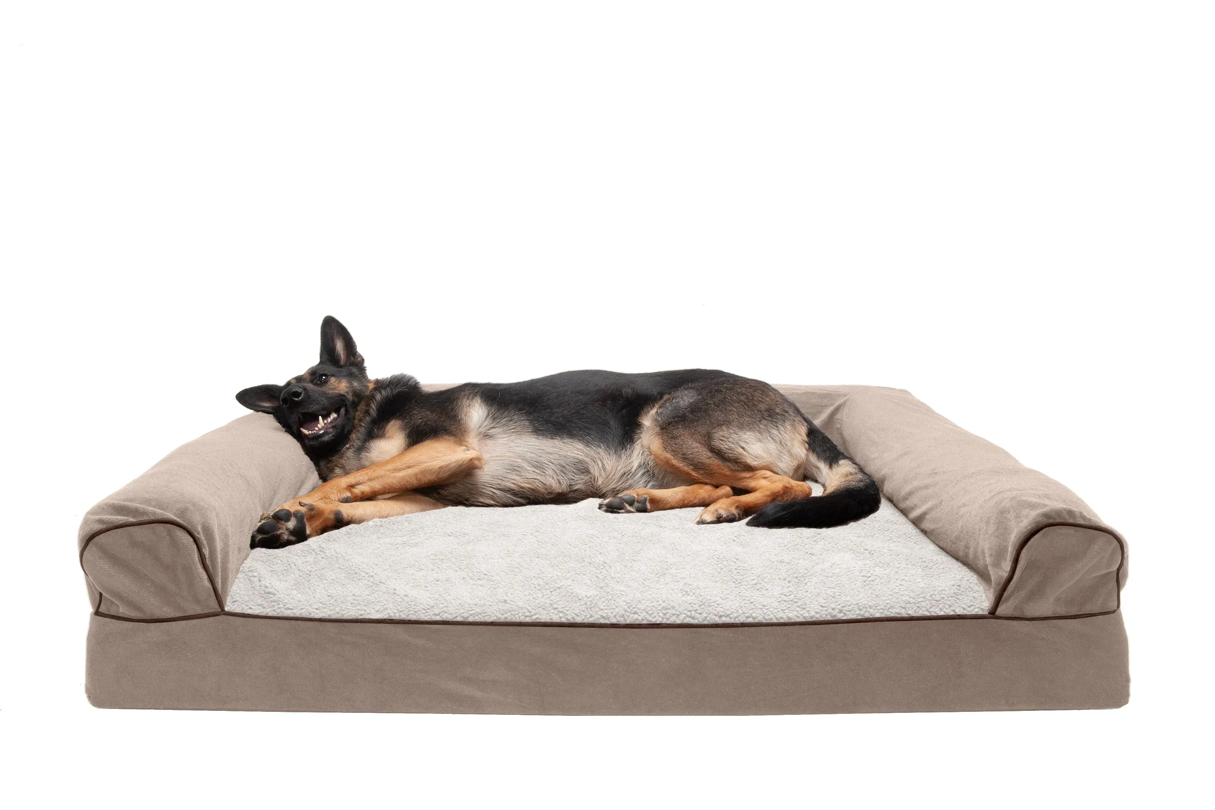 Sofa Dog Bed - Faux Fleece & Chenille