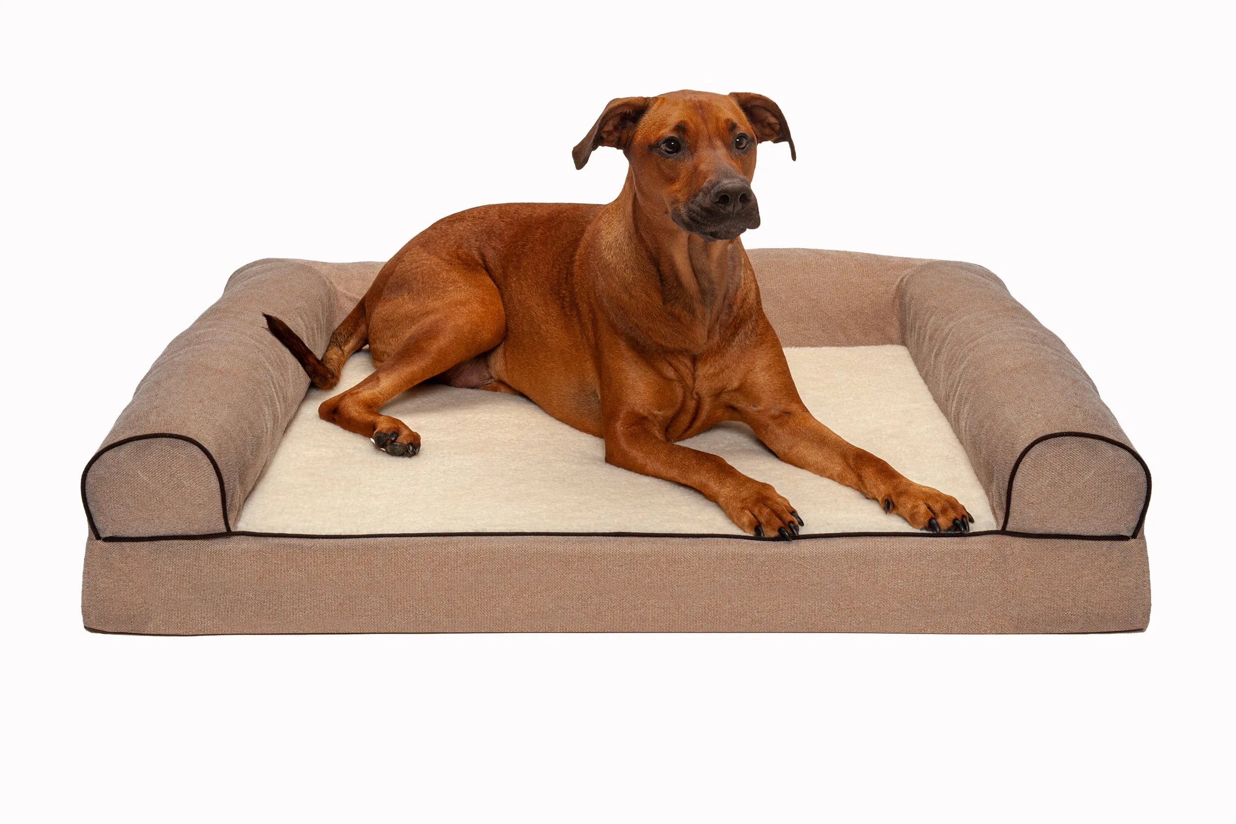 Sofa Dog Bed - Faux Fleece & Chenille