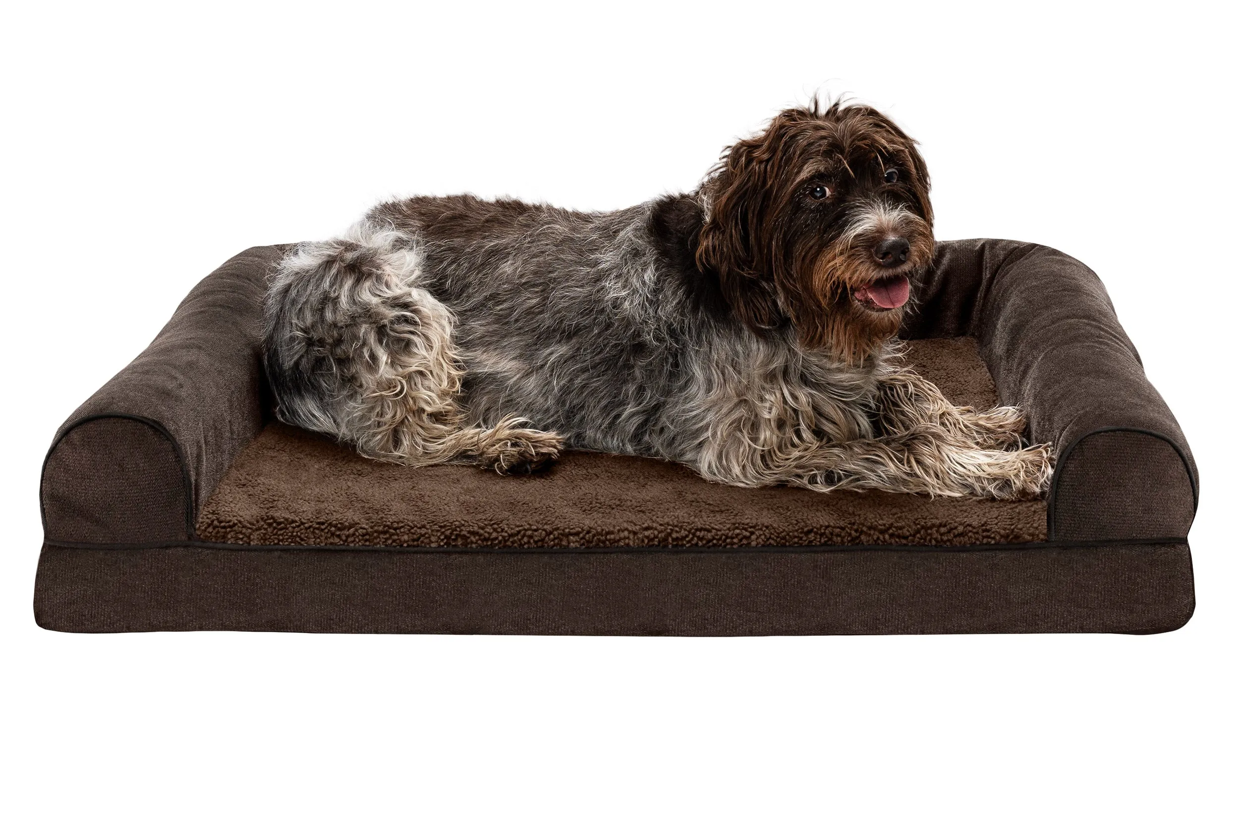 Sofa Dog Bed - Faux Fleece & Chenille