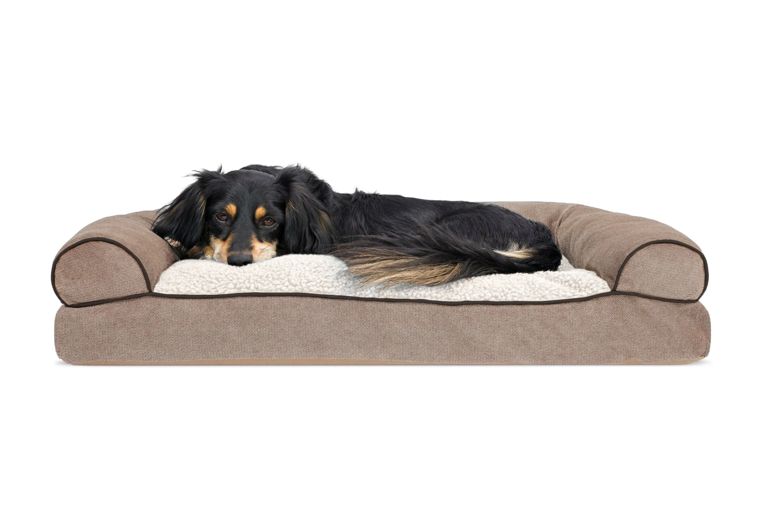 Sofa Dog Bed - Faux Fleece & Chenille