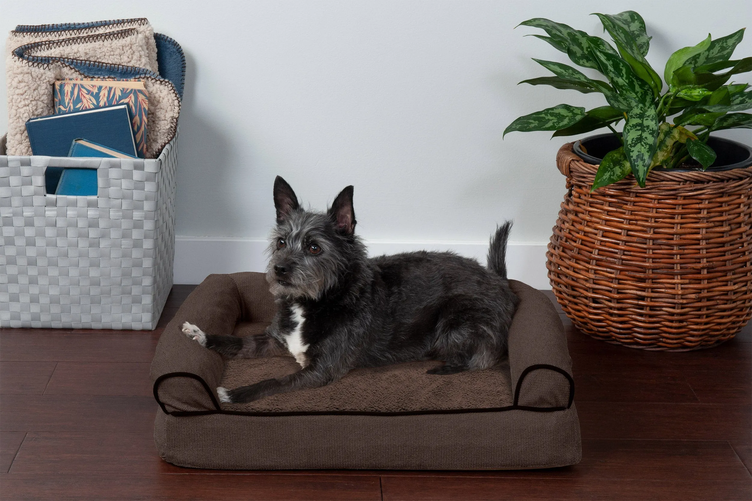 Sofa Dog Bed - Faux Fleece & Chenille