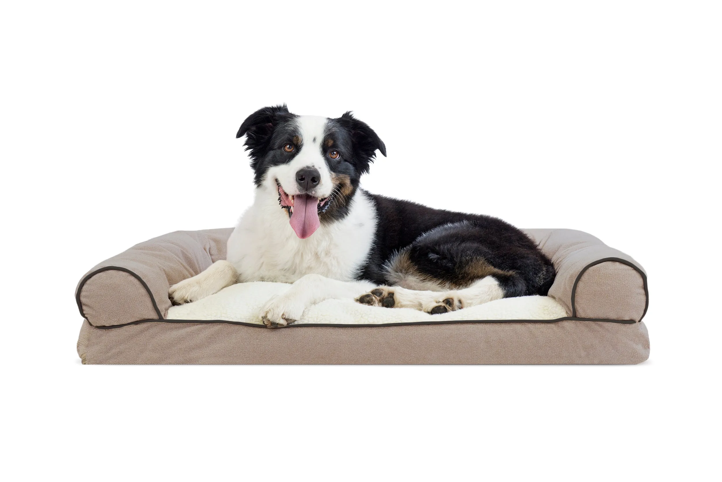 Sofa Dog Bed - Faux Fleece & Chenille