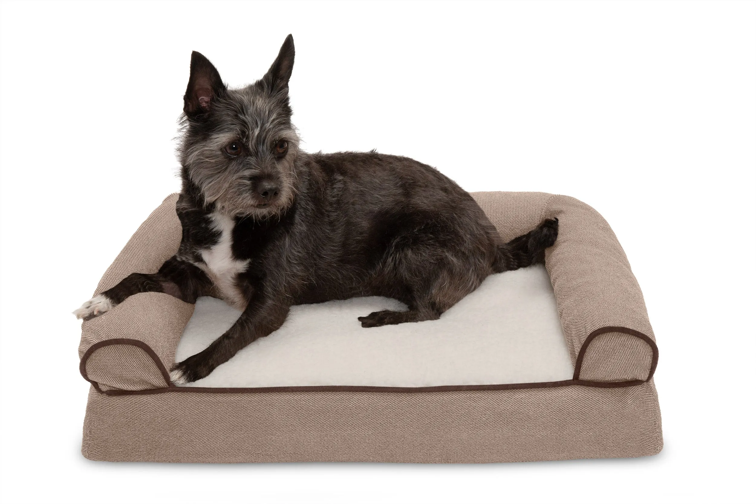 Sofa Dog Bed - Faux Fleece & Chenille