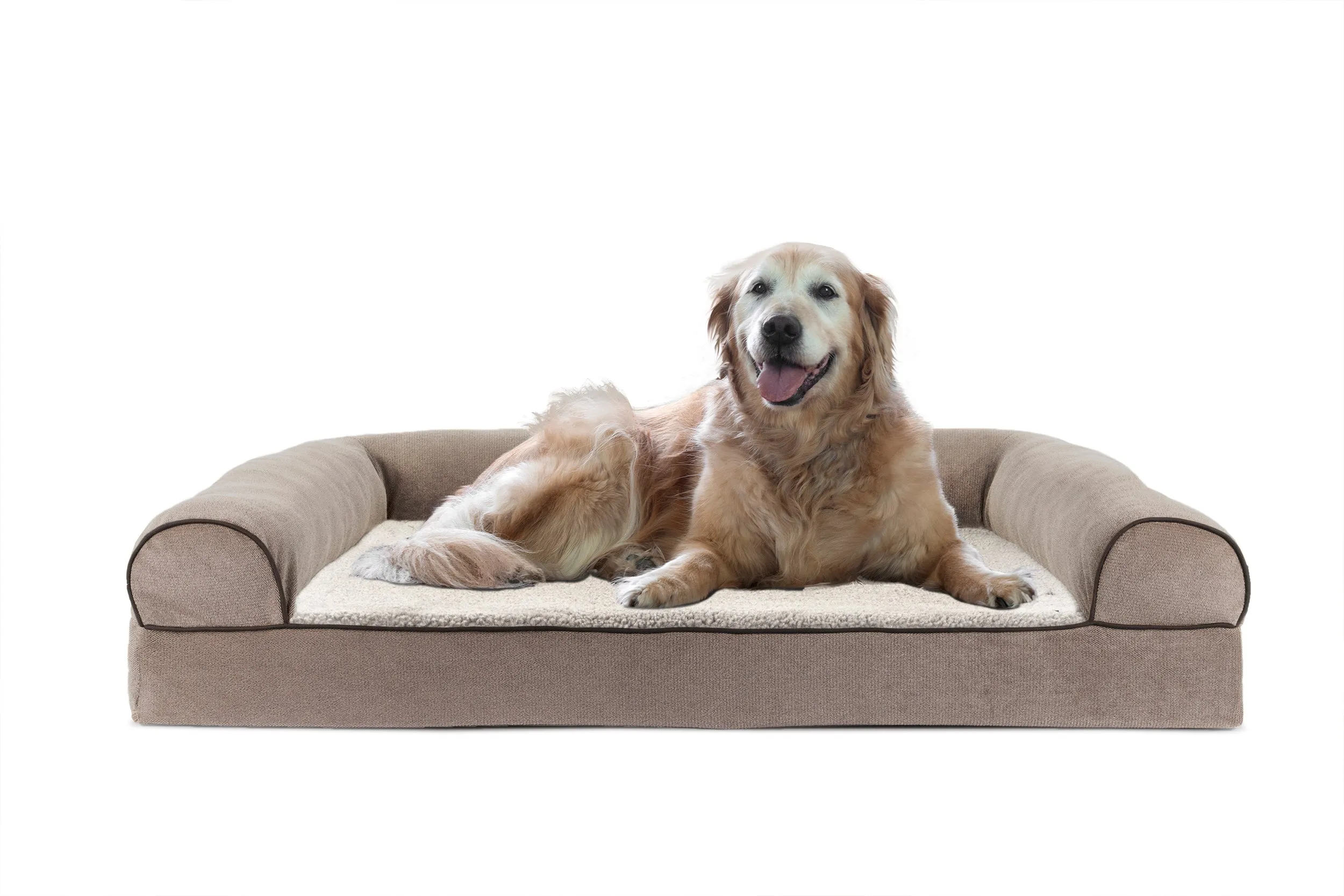 Sofa Dog Bed - Faux Fleece & Chenille