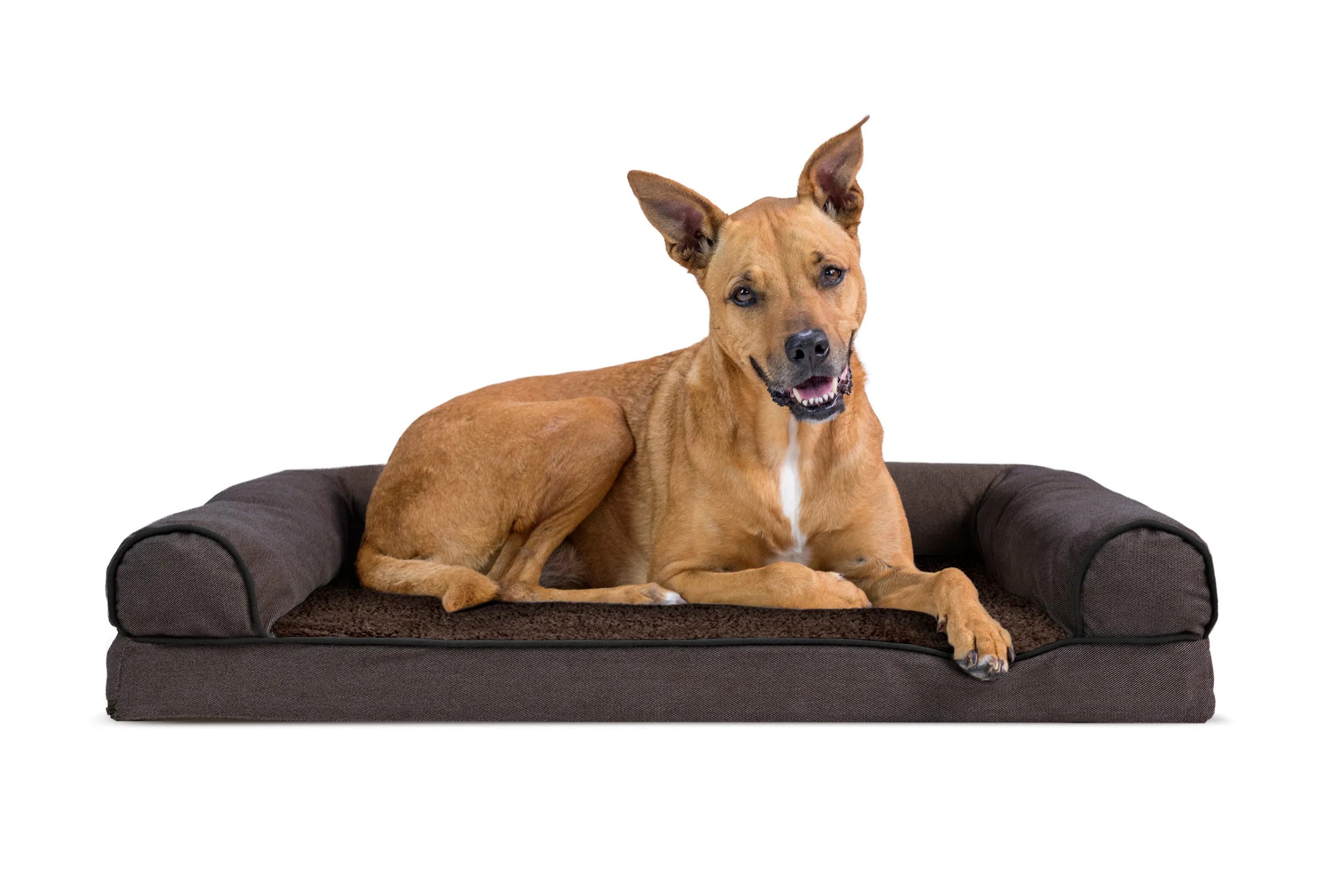 Sofa Dog Bed - Faux Fleece & Chenille