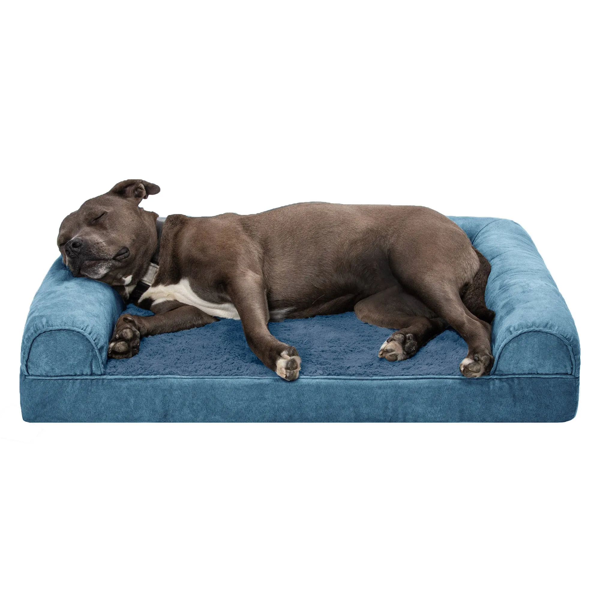 Sofa Dog Bed - Faux Fur & Velvet