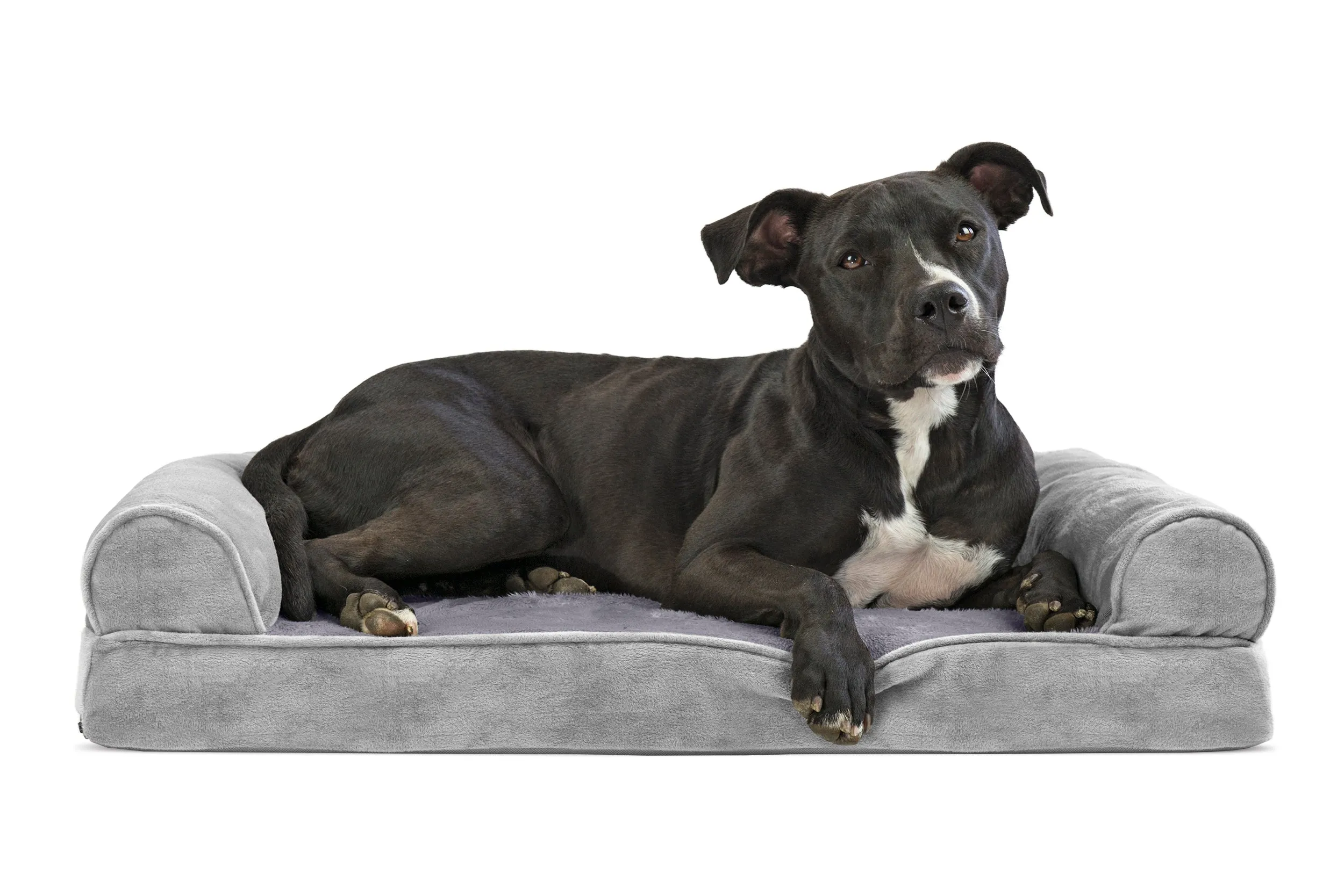 Sofa Dog Bed - Faux Fur & Velvet