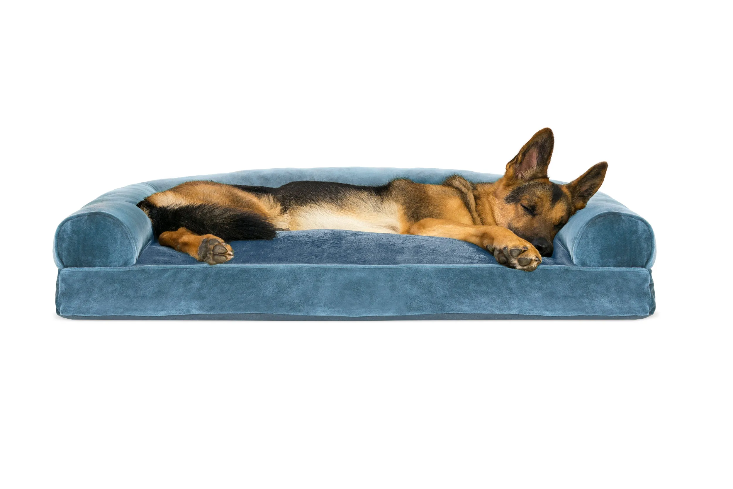 Sofa Dog Bed - Faux Fur & Velvet