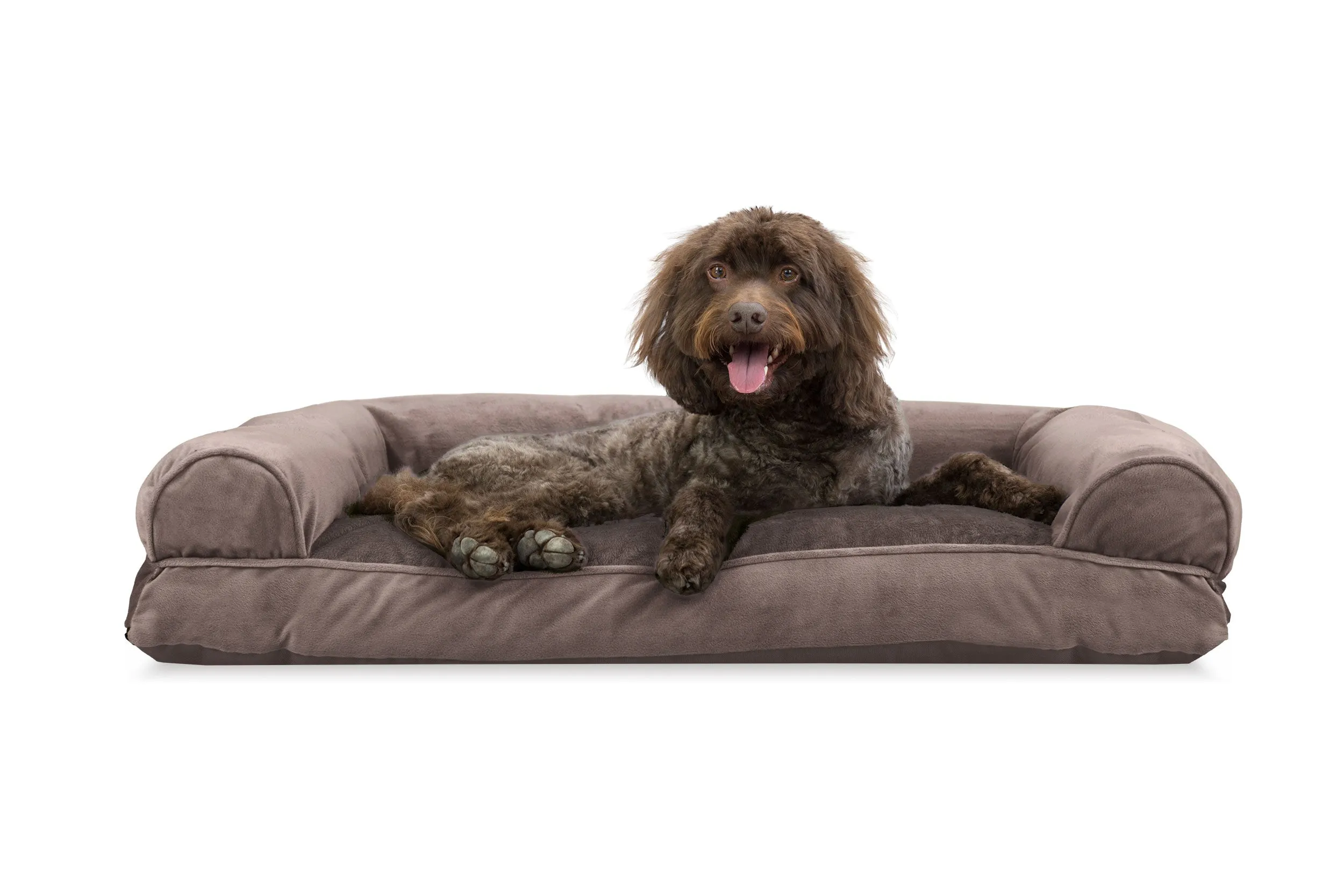 Sofa Dog Bed - Faux Fur & Velvet