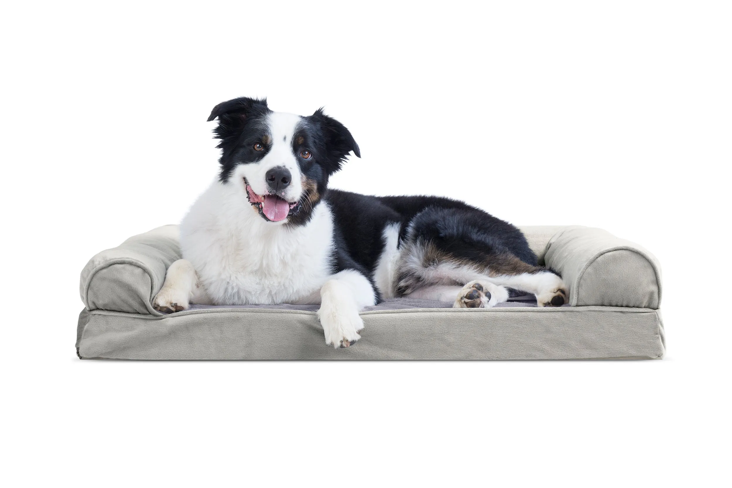 Sofa Dog Bed - Faux Fur & Velvet