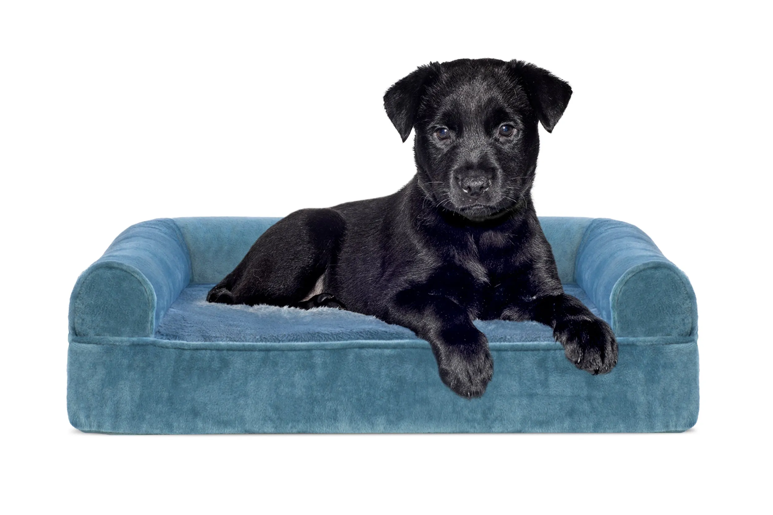 Sofa Dog Bed - Faux Fur & Velvet