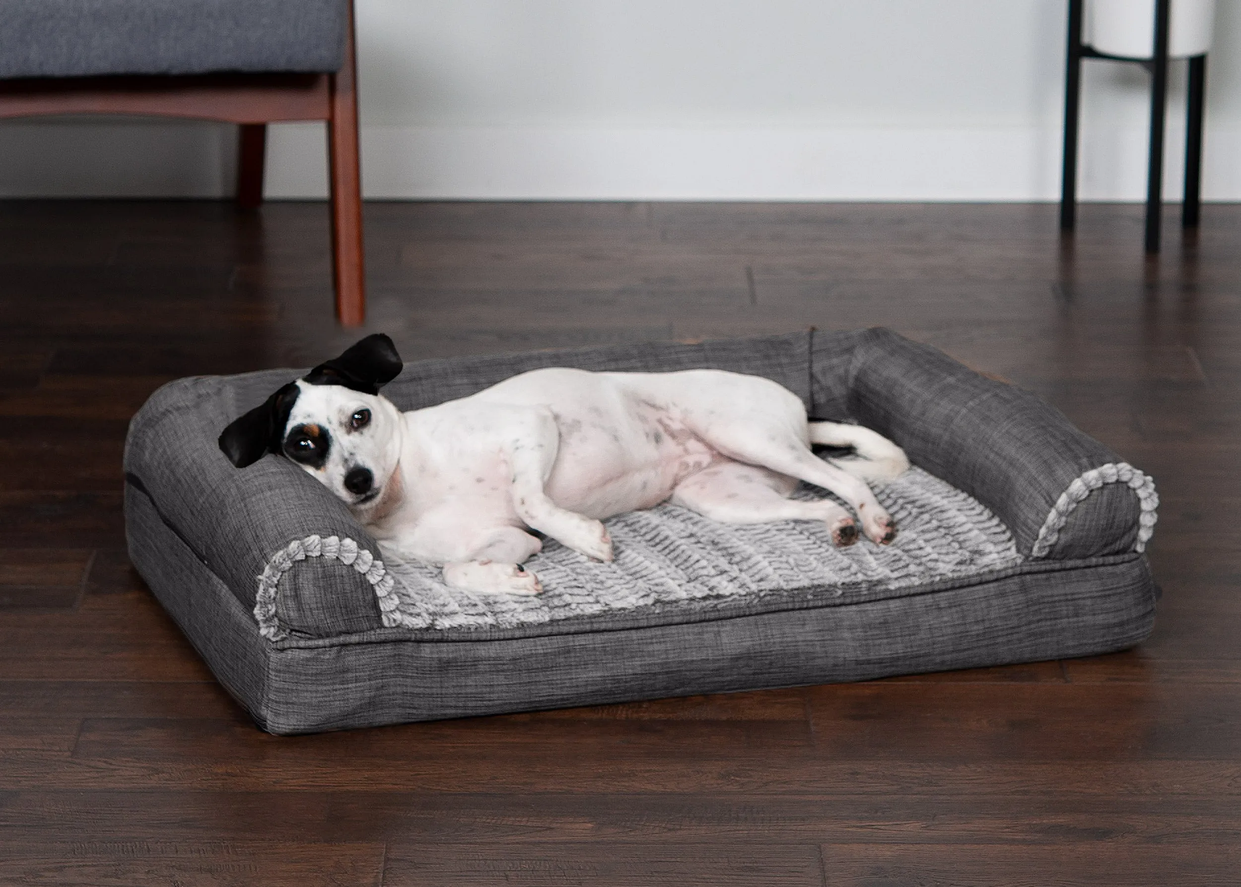 Sofa Dog Bed - Luxe Fur & Performance Linen