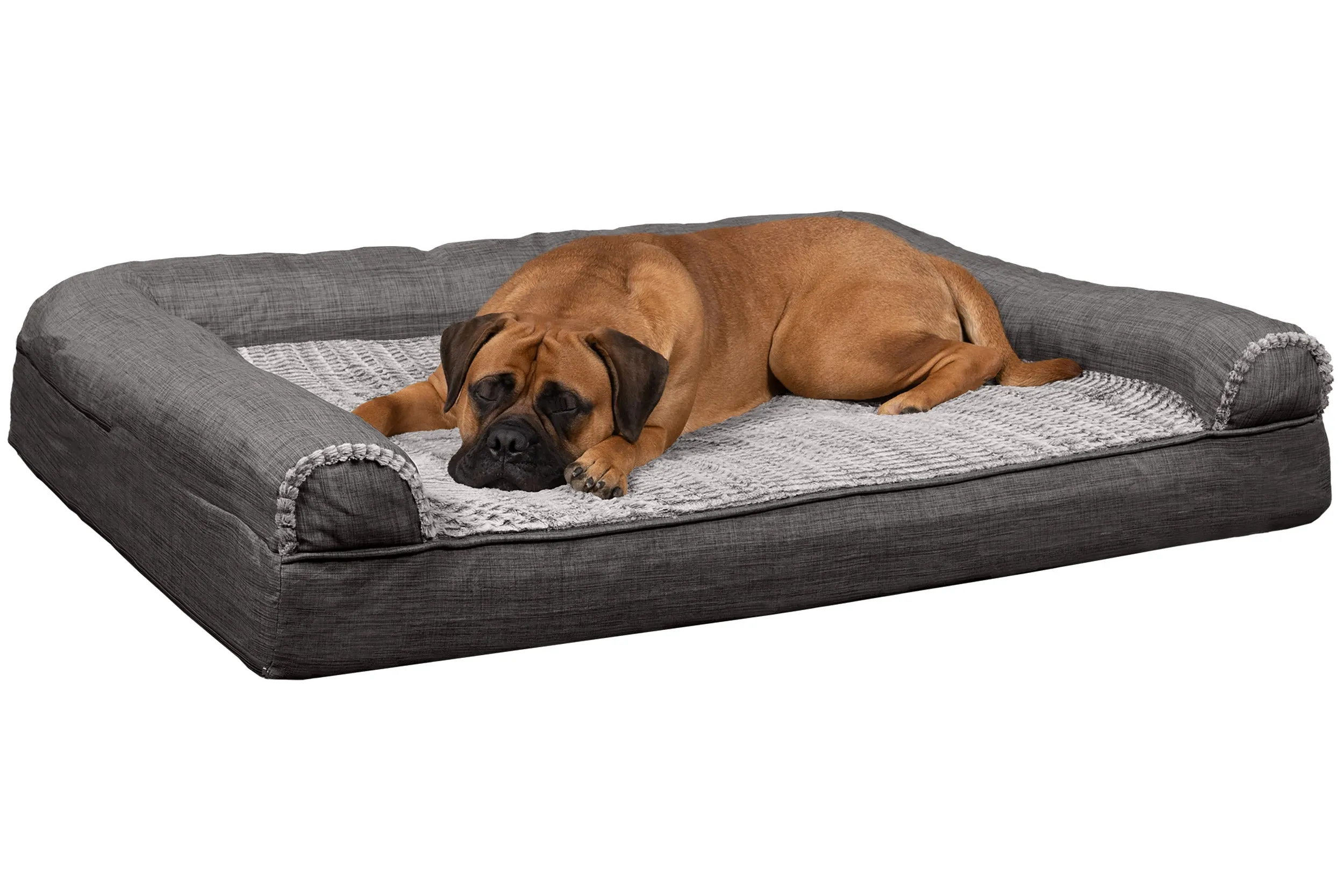 Sofa Dog Bed - Luxe Fur & Performance Linen