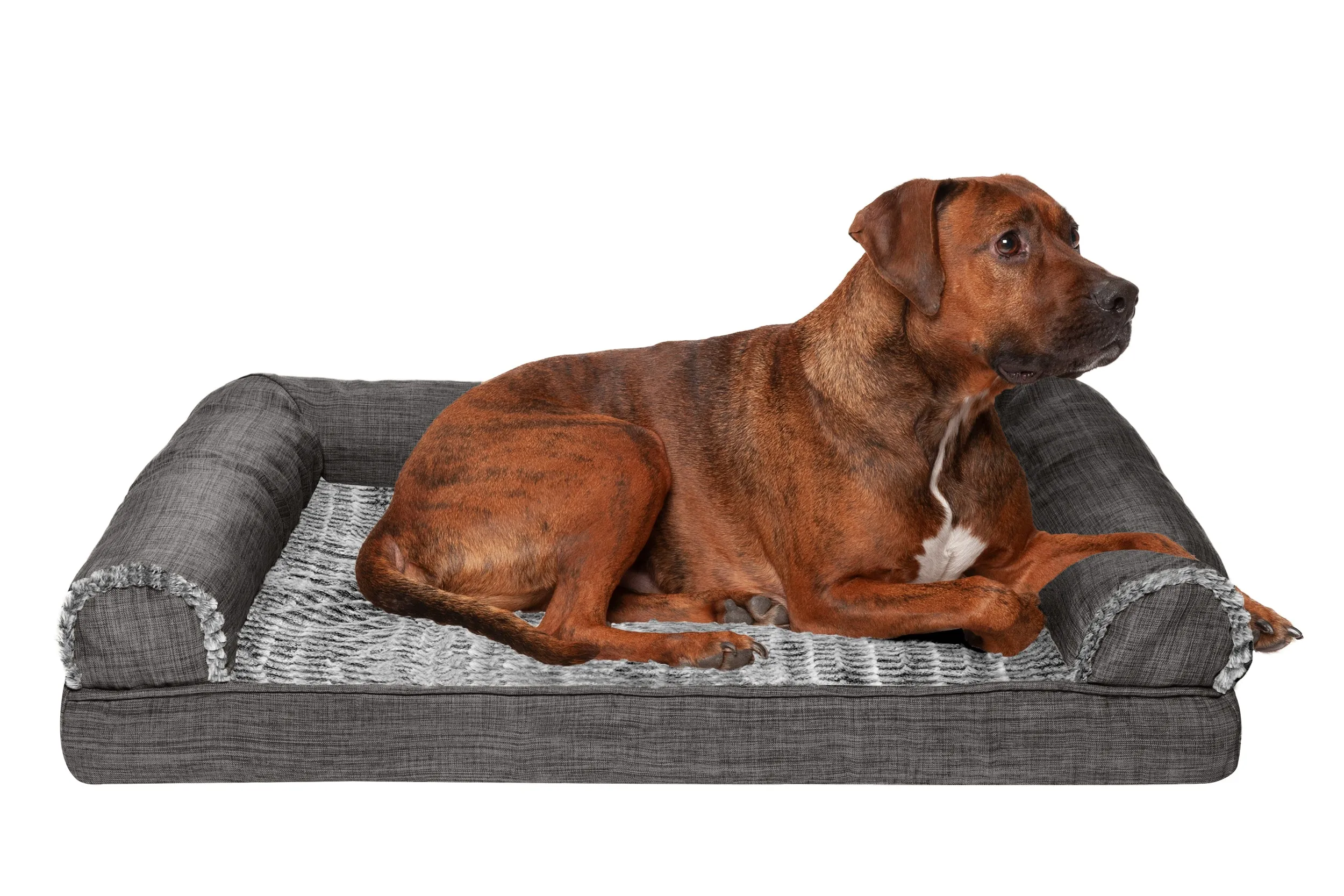 Sofa Dog Bed - Luxe Fur & Performance Linen