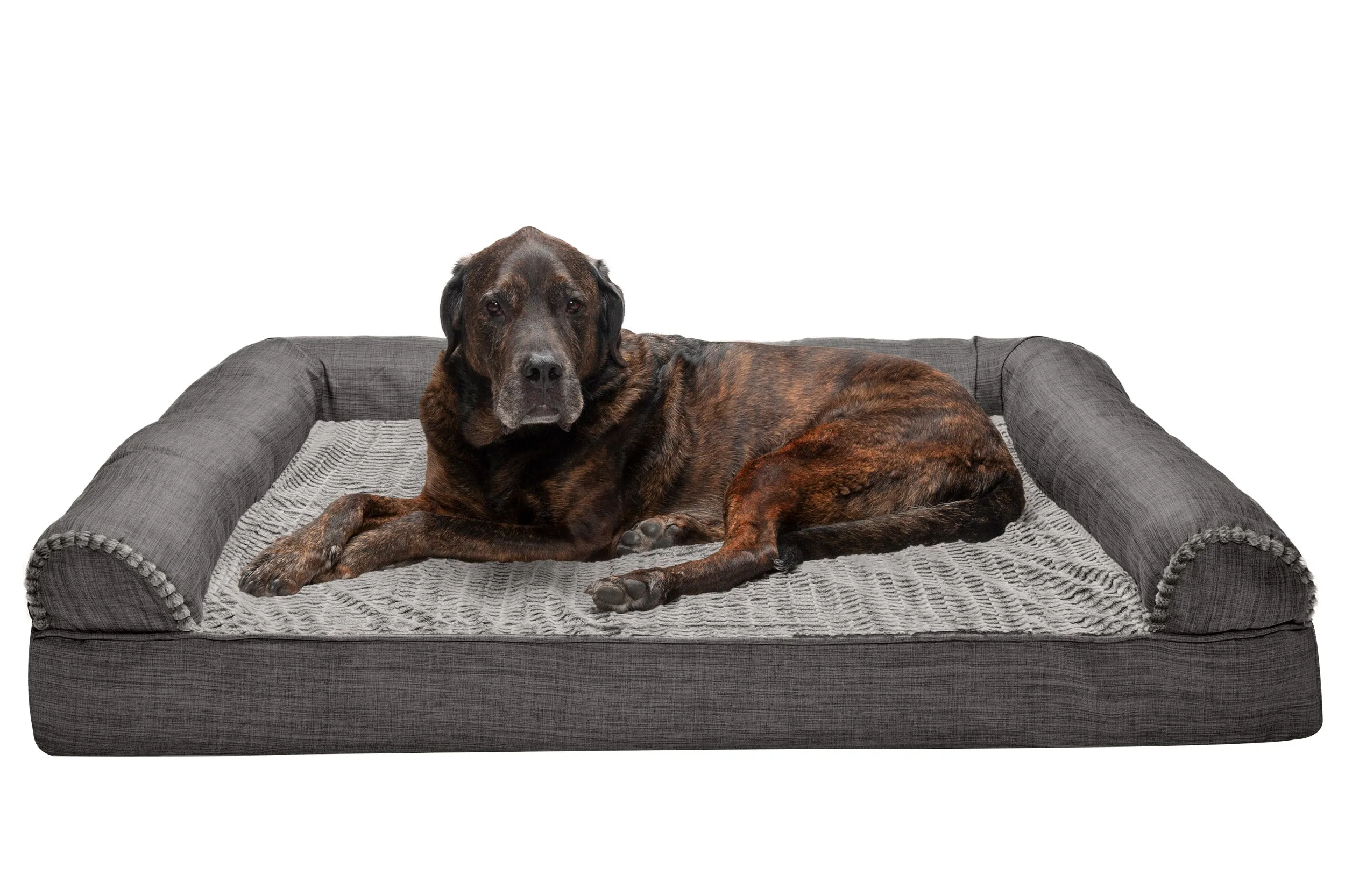 Sofa Dog Bed - Luxe Fur & Performance Linen