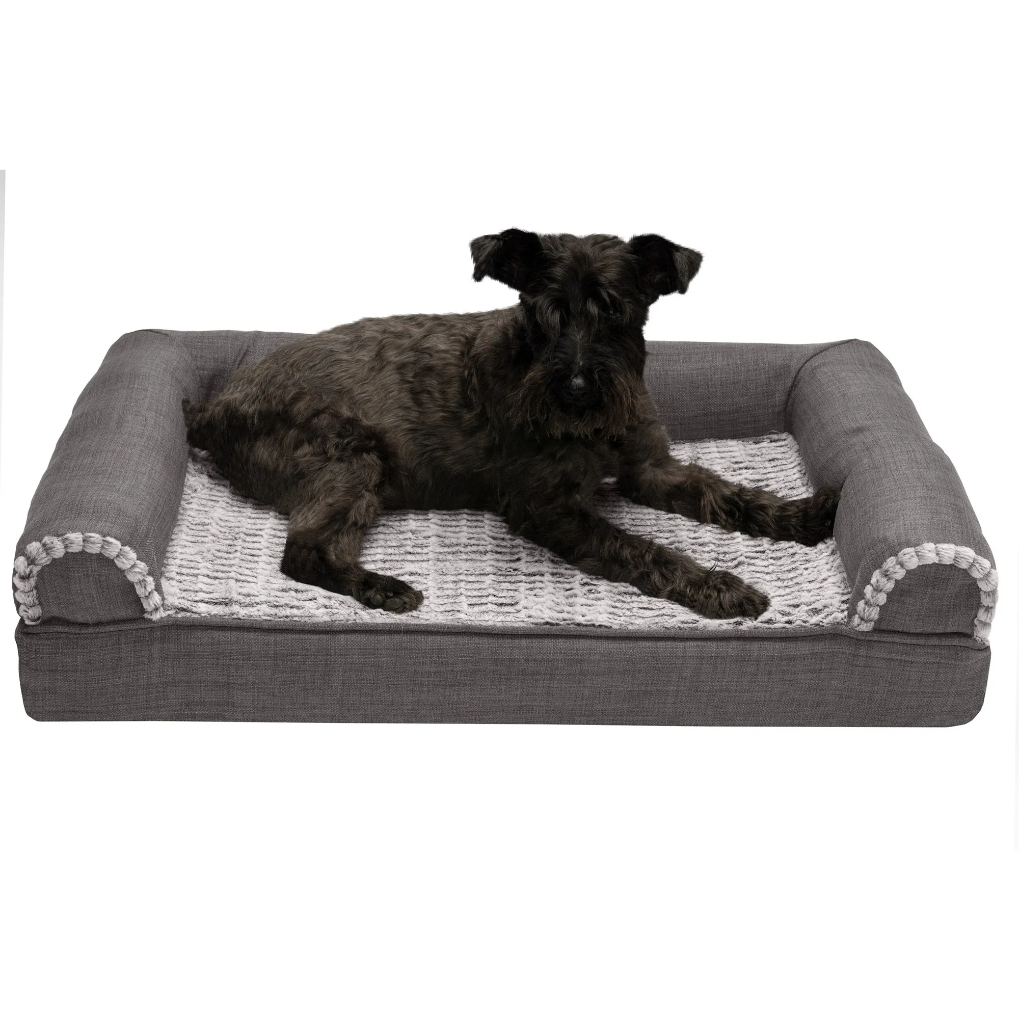 Sofa Dog Bed - Luxe Fur & Performance Linen