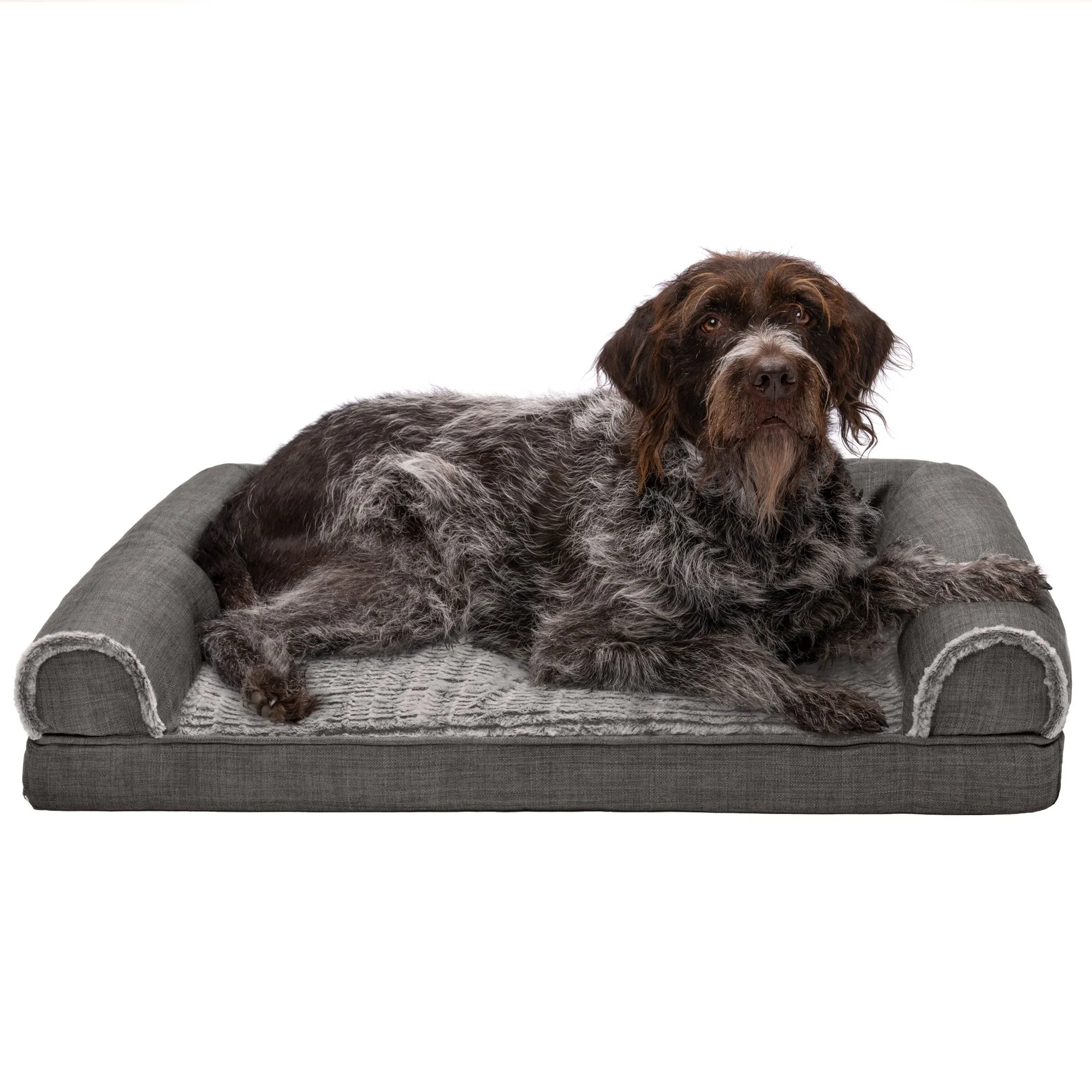 Sofa Dog Bed - Luxe Fur & Performance Linen