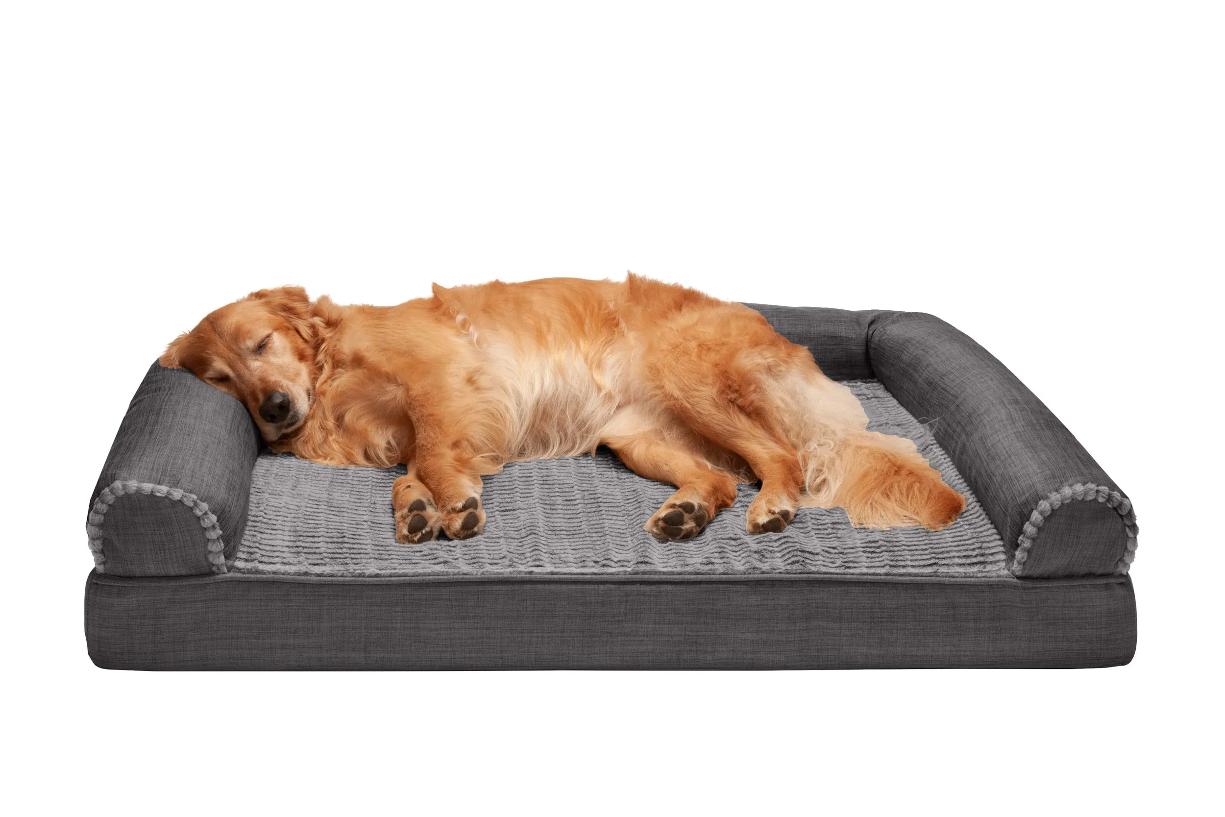 Sofa Dog Bed - Luxe Fur & Performance Linen